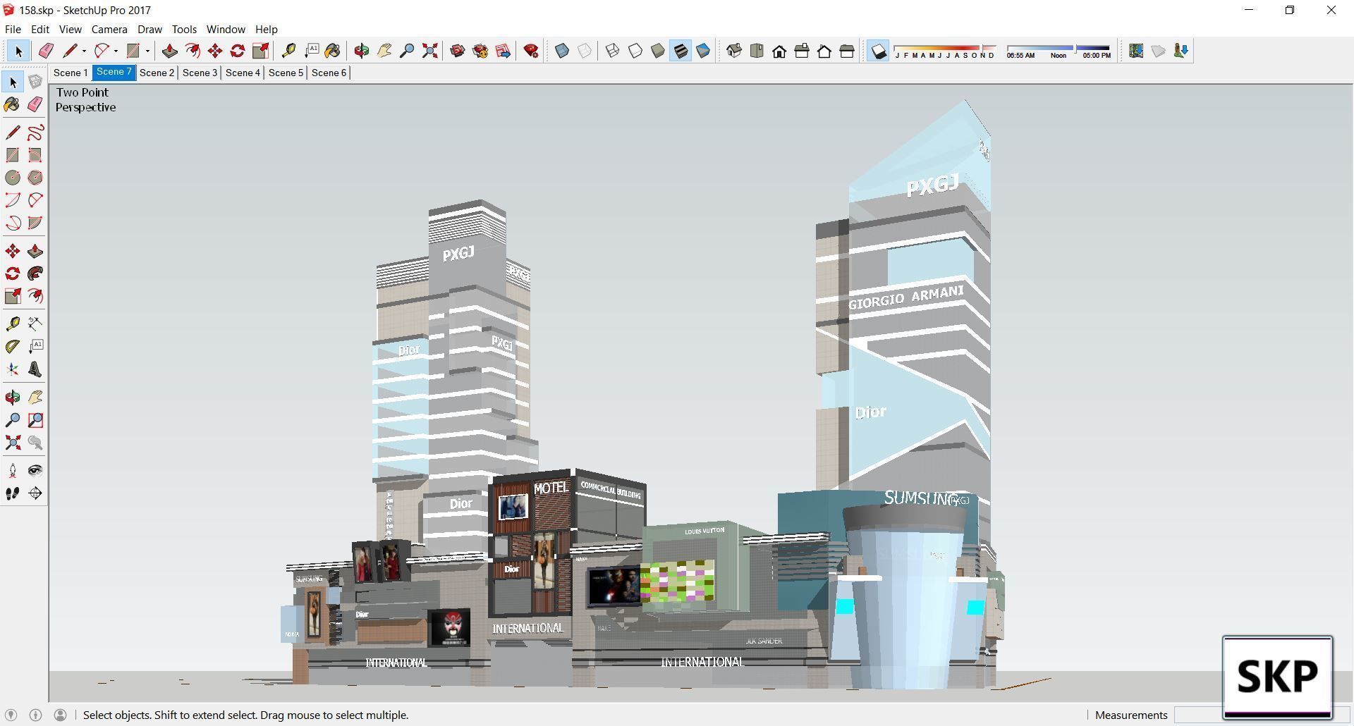 Sketchup Commercial Complex 158 3D model_1
