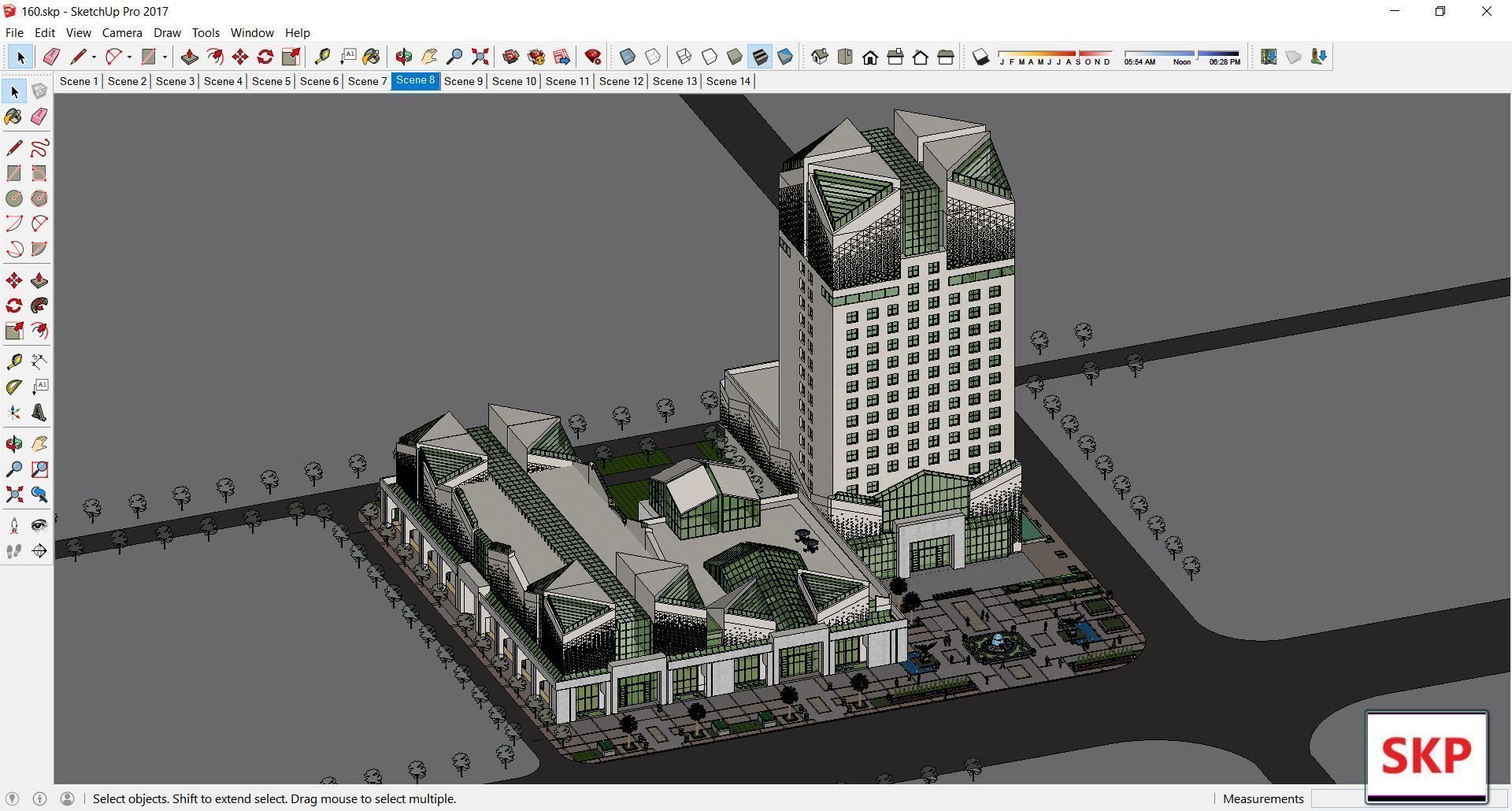 Sketchup Commercial Complex 160 3D model_1