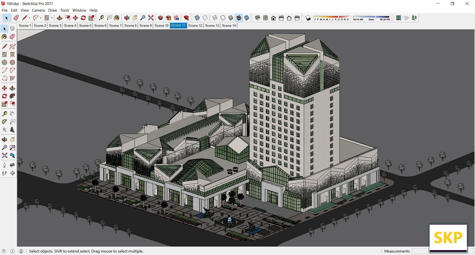 Sketchup Commercial Complex 160 3D model_4