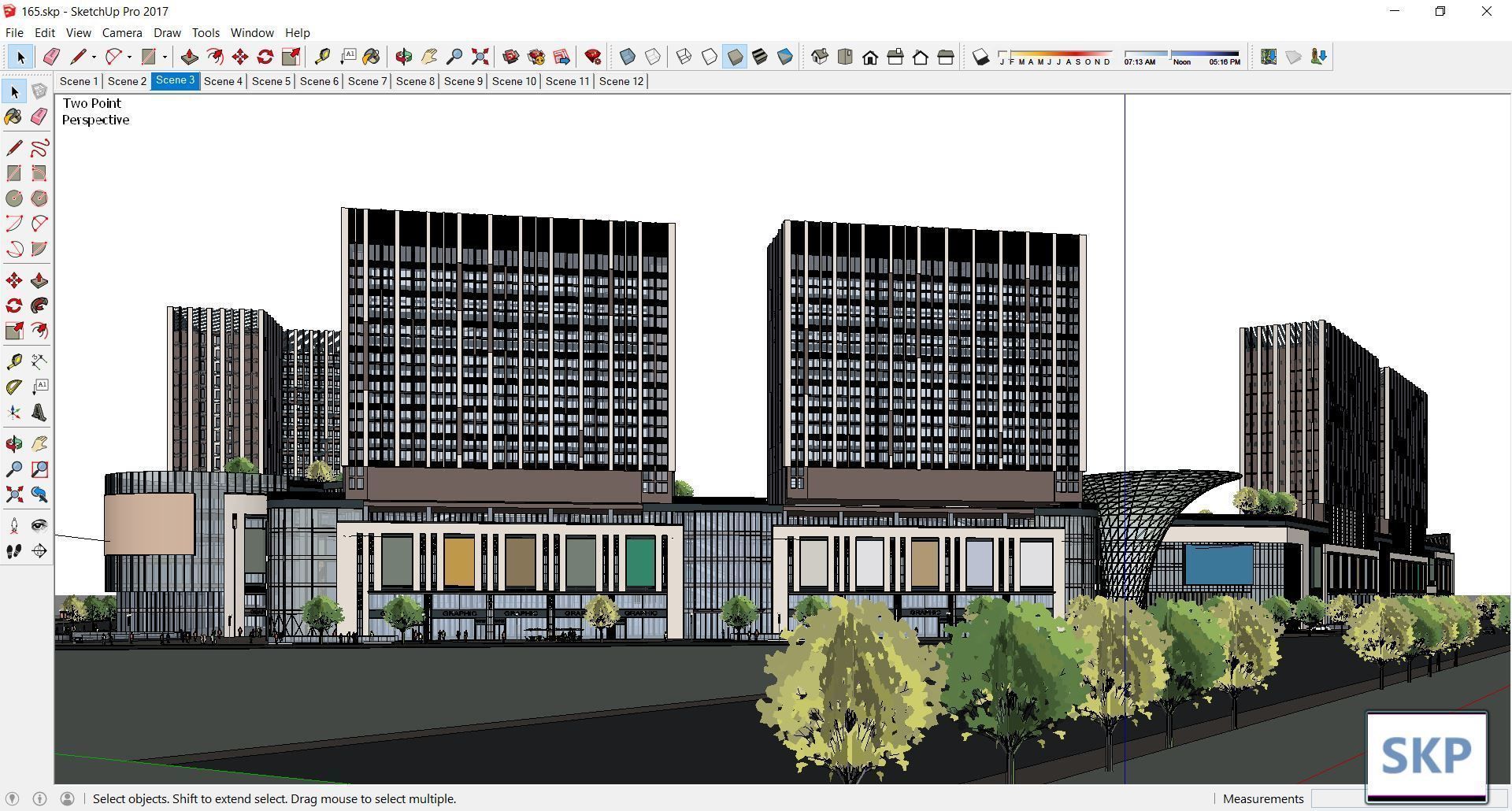 Sketchup Commercial Complex 165 3D model_8