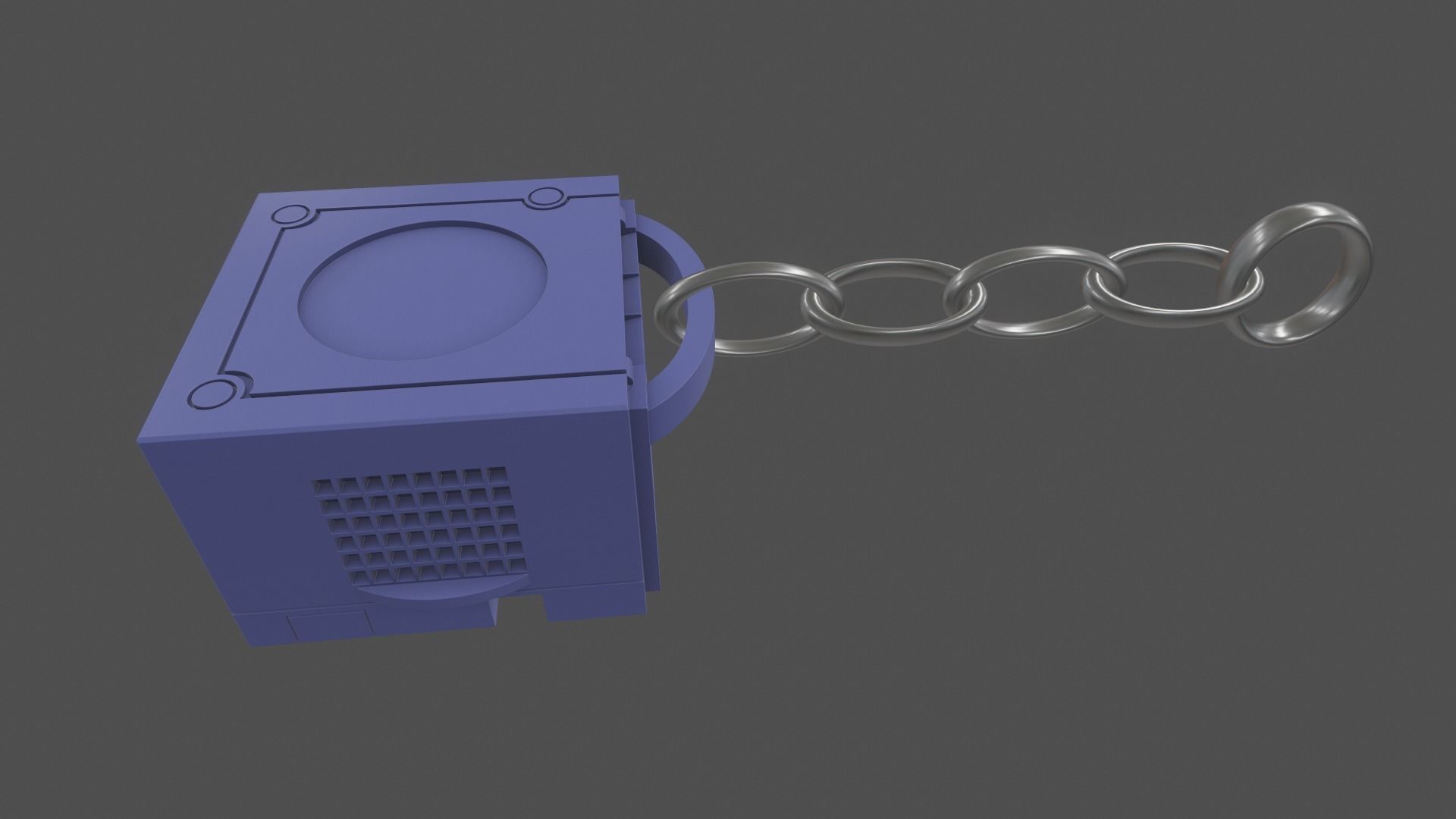 Gamecube Keychain  3D print model_2