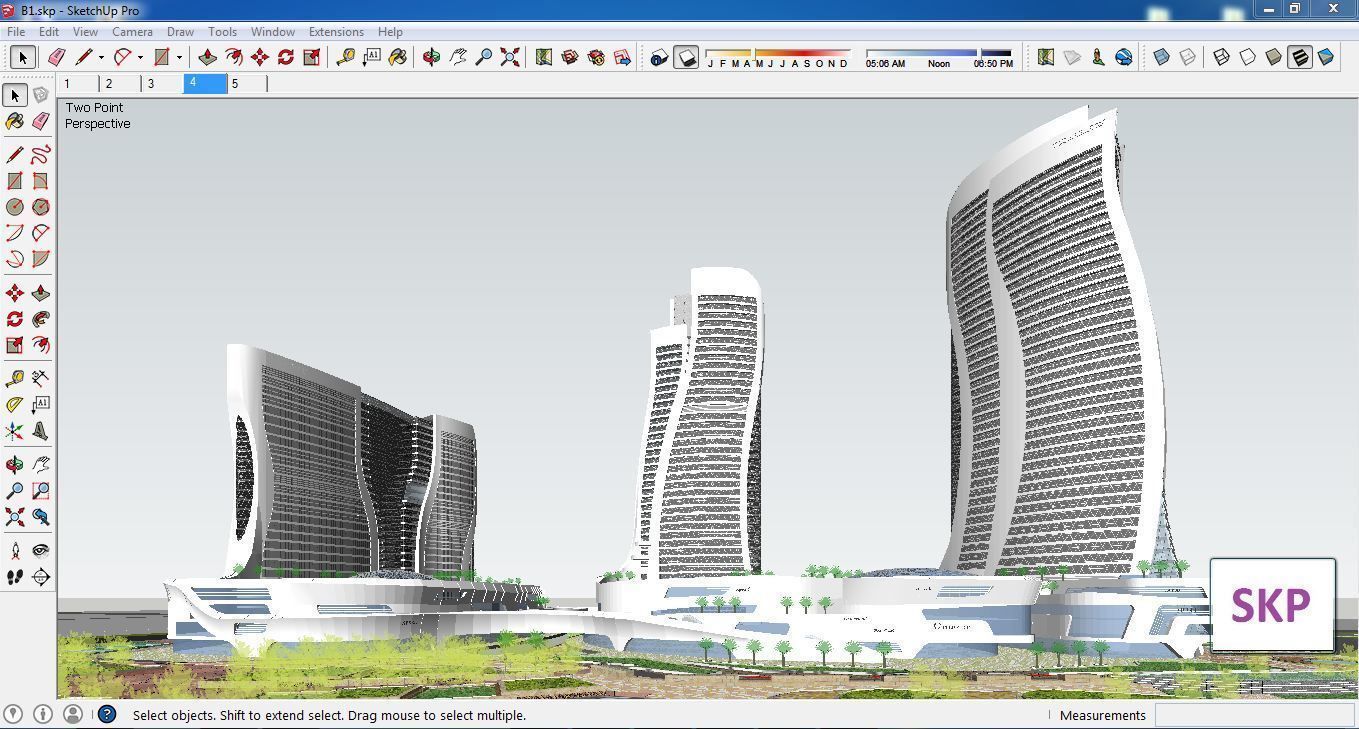Sketchup Commercial Complex B1 3D model_3