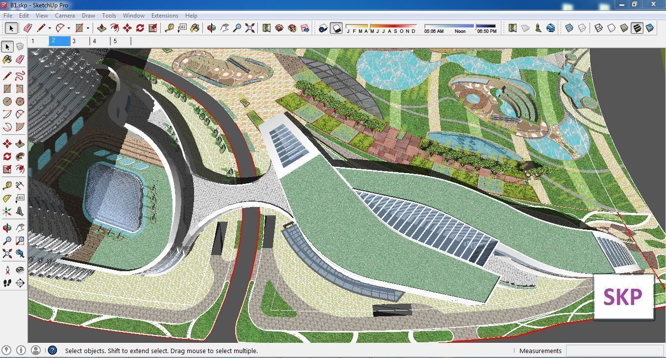 Sketchup Commercial Complex B1 3D model_1