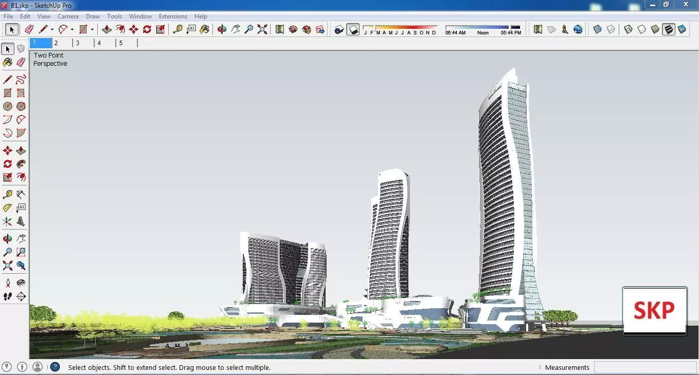 Sketchup Commercial Complex B1 3D model_0