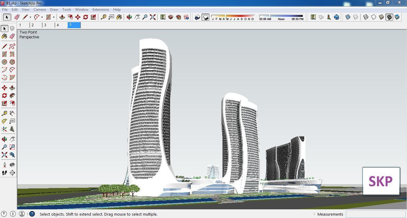 Sketchup Commercial Complex B1 3D model_4