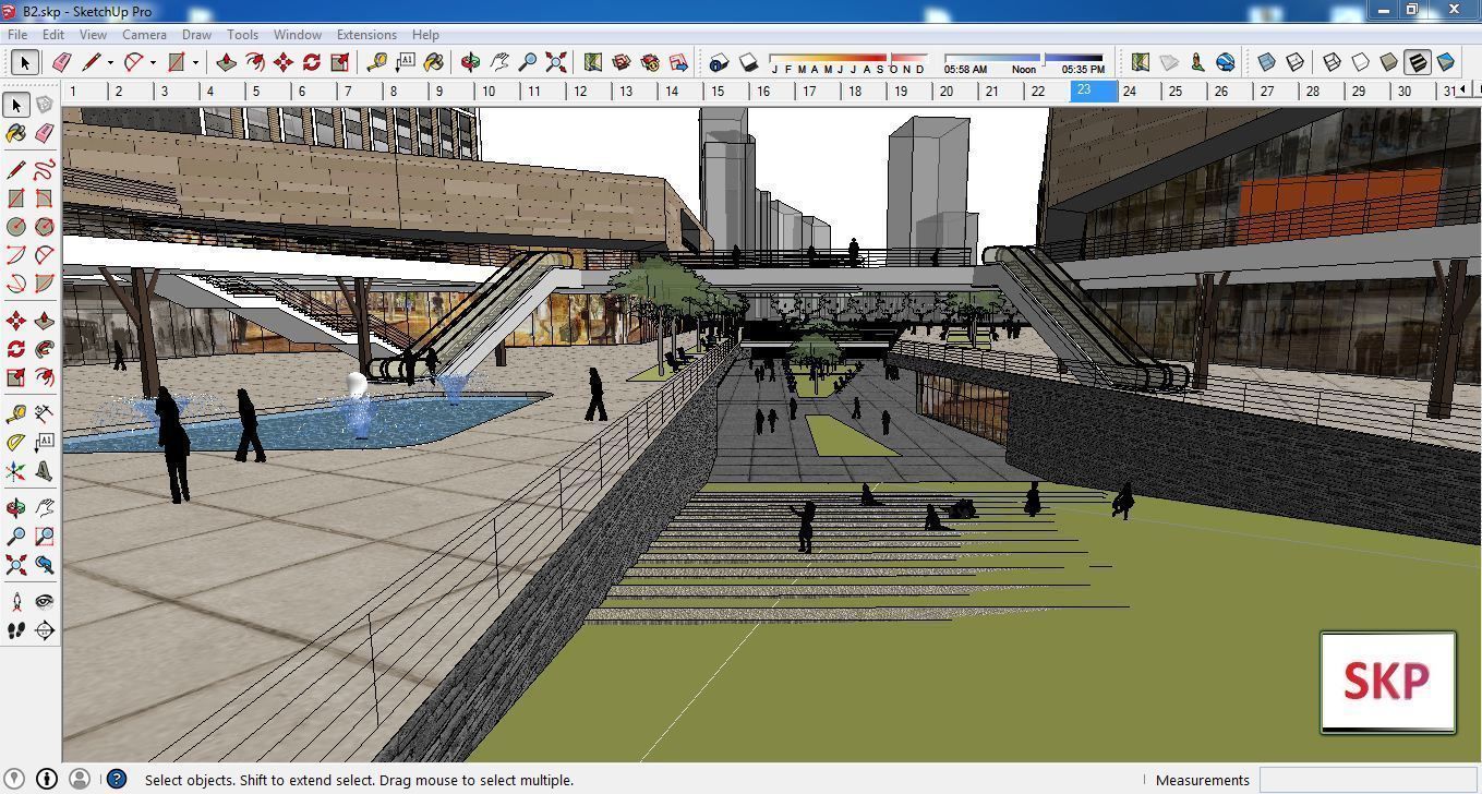 Sketchup Commercial Complex B2 3D model_3