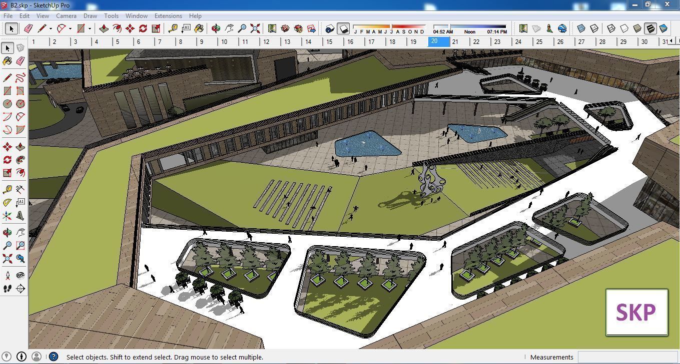 Sketchup Commercial Complex B2 3D model_2