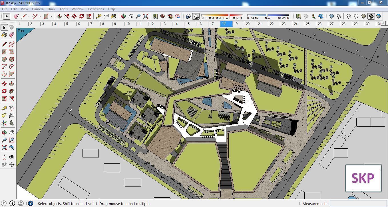 Sketchup Commercial Complex B2 3D model_1