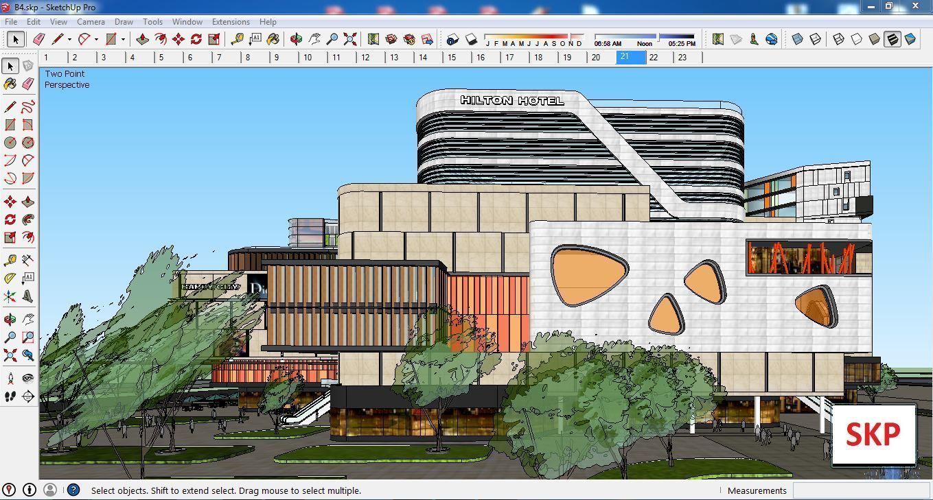 Sketchup Commercial Complex B4 3D model_3