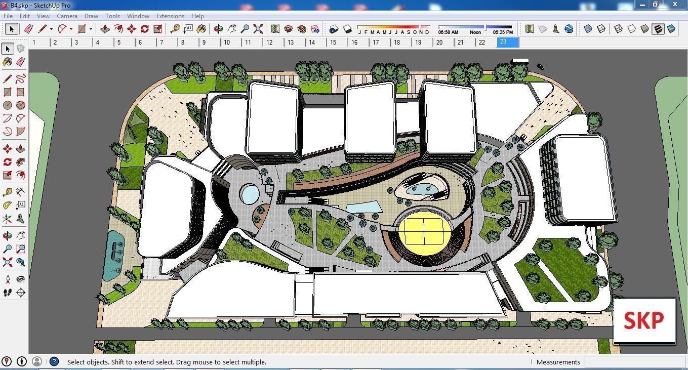 Sketchup Commercial Complex B4 3D model_4