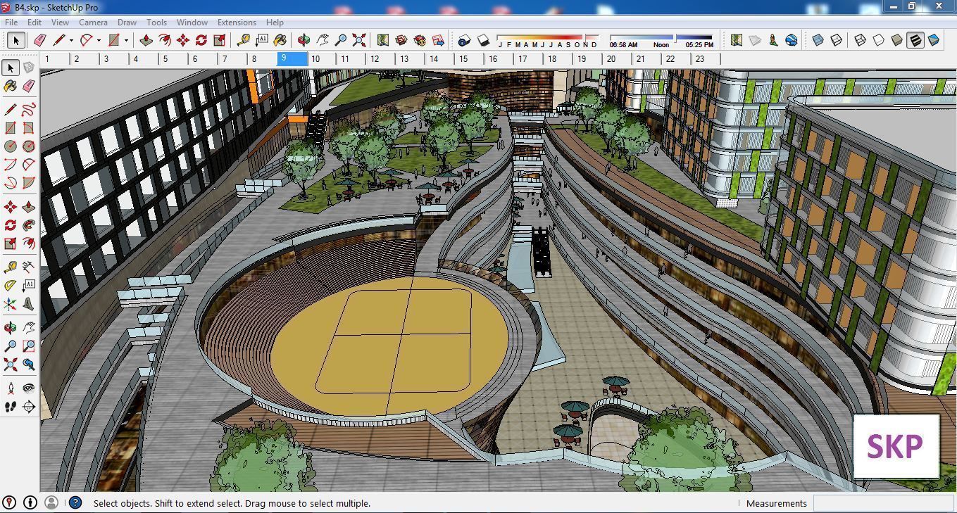 Sketchup Commercial Complex B4 3D model_1