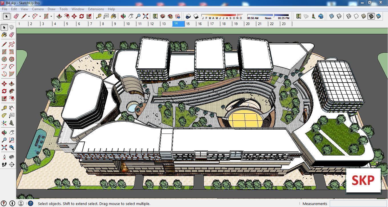Sketchup Commercial Complex B4 3D model_2