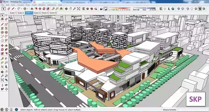 Sketchup Commercial Complex B5