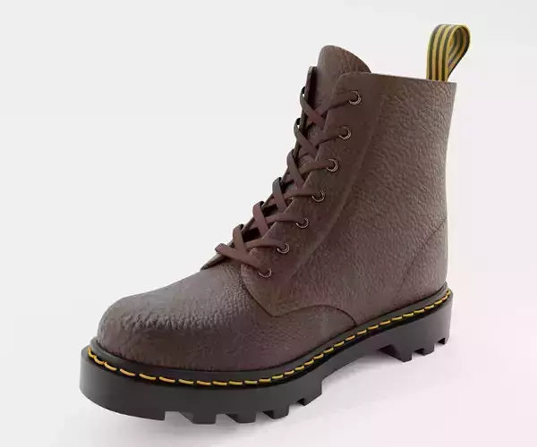 Leather Boot Combat - Military Tactical Brown