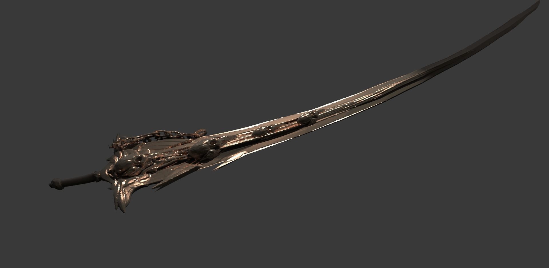 Grim Reaper Sword Ornate 4  3D model_2
