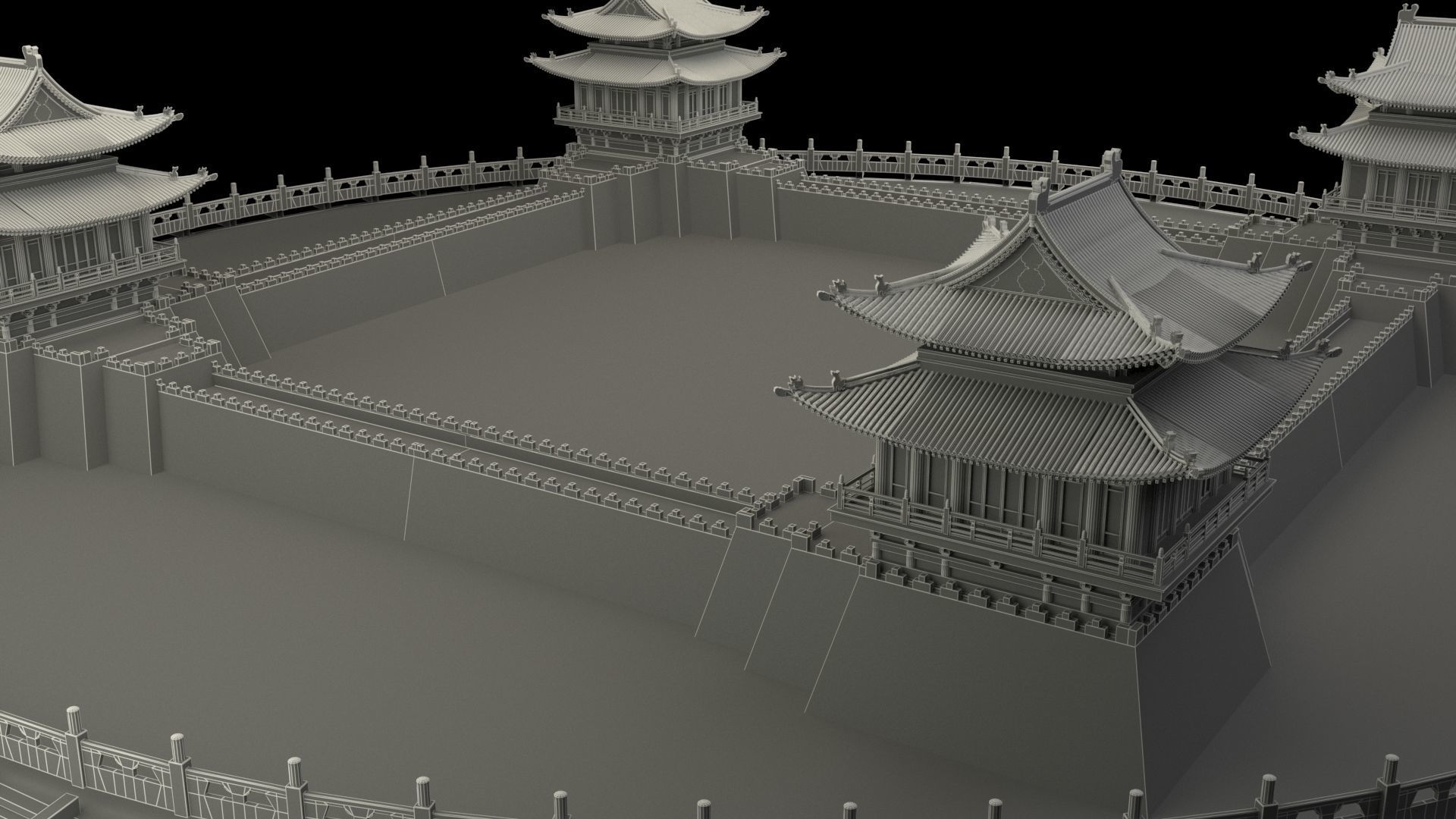 chinese ancient house 3D model_7