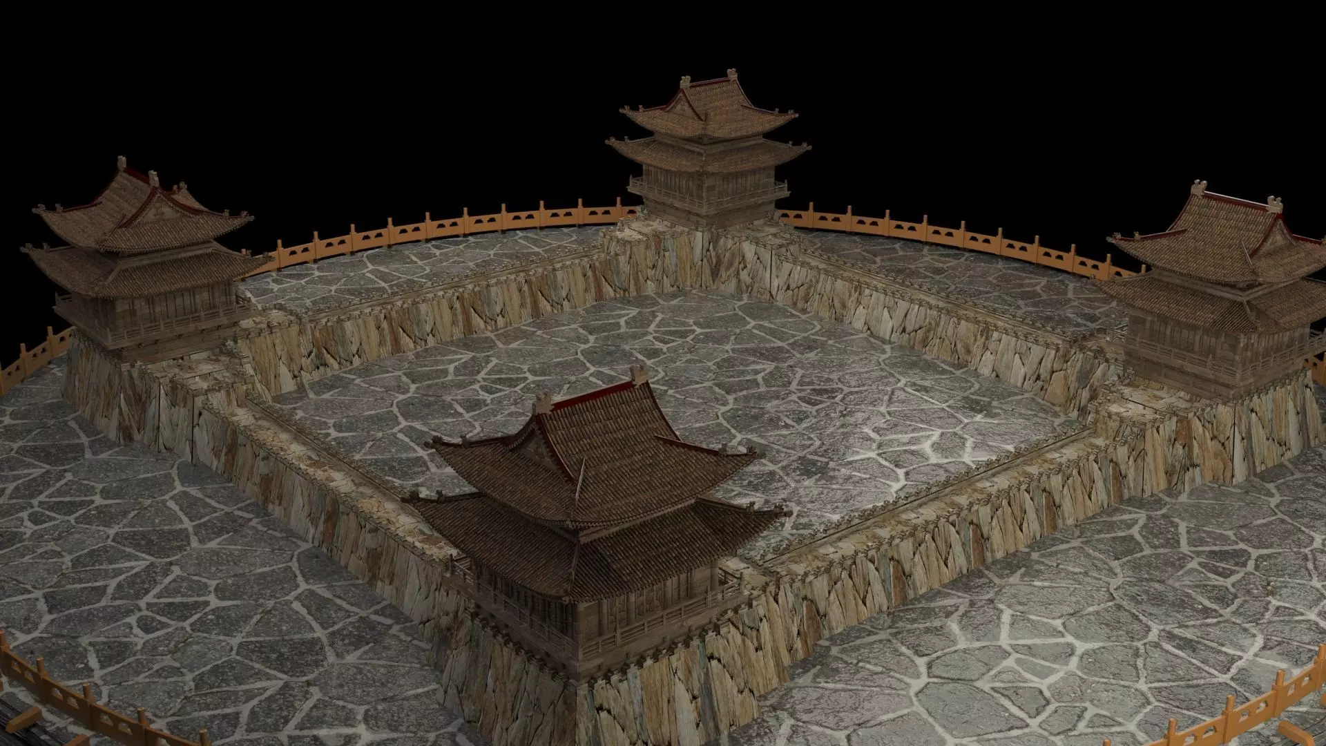 chinese ancient house 3D model_0