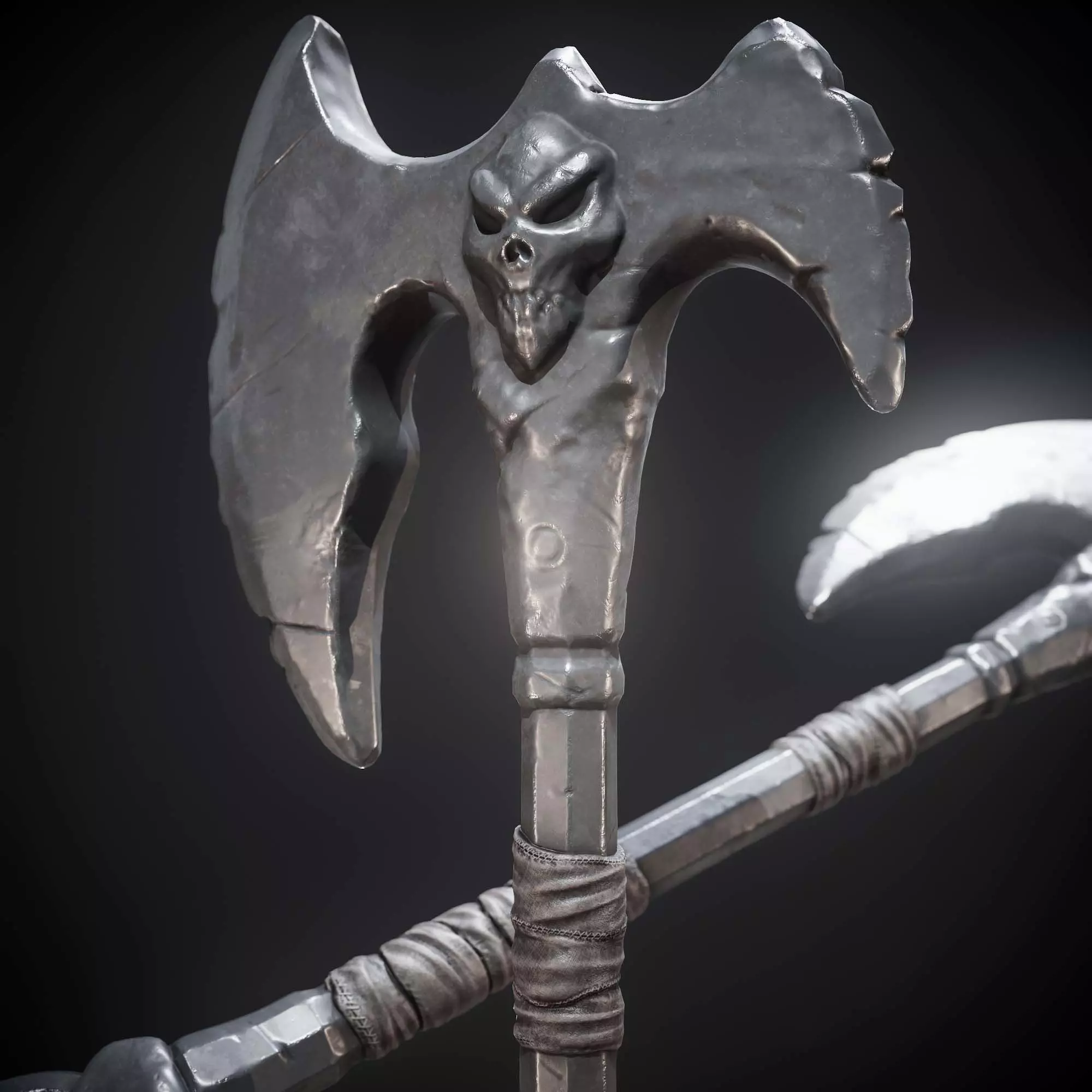 battel axe Low-poly 3D model_0