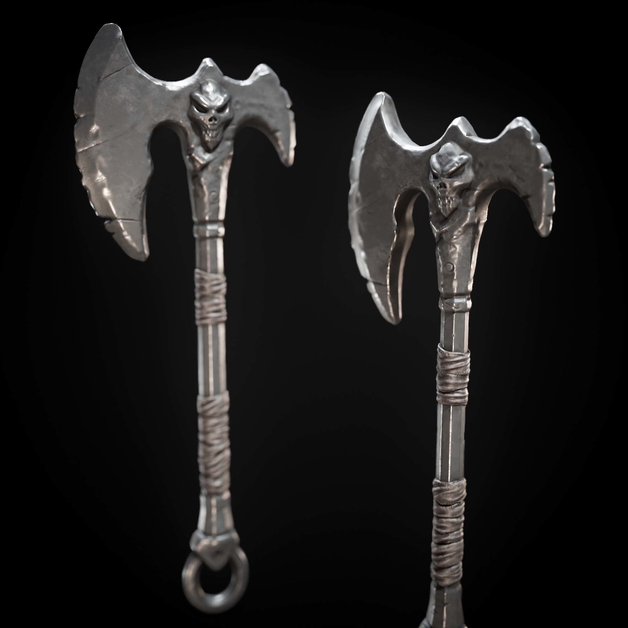 battel axe Low-poly 3D model_1