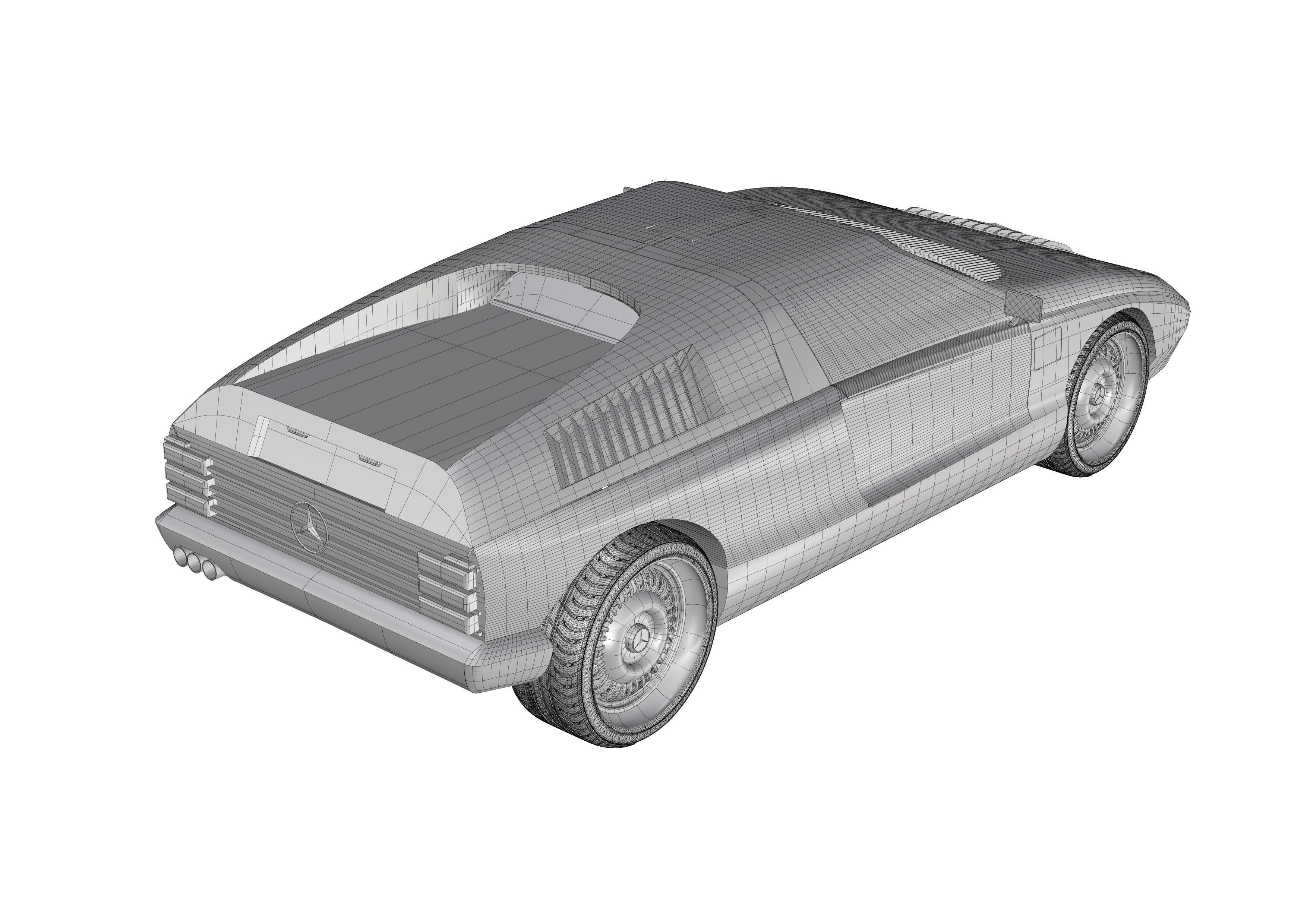 C-111 Second Generation Mercedes Low-poly 3D model_11