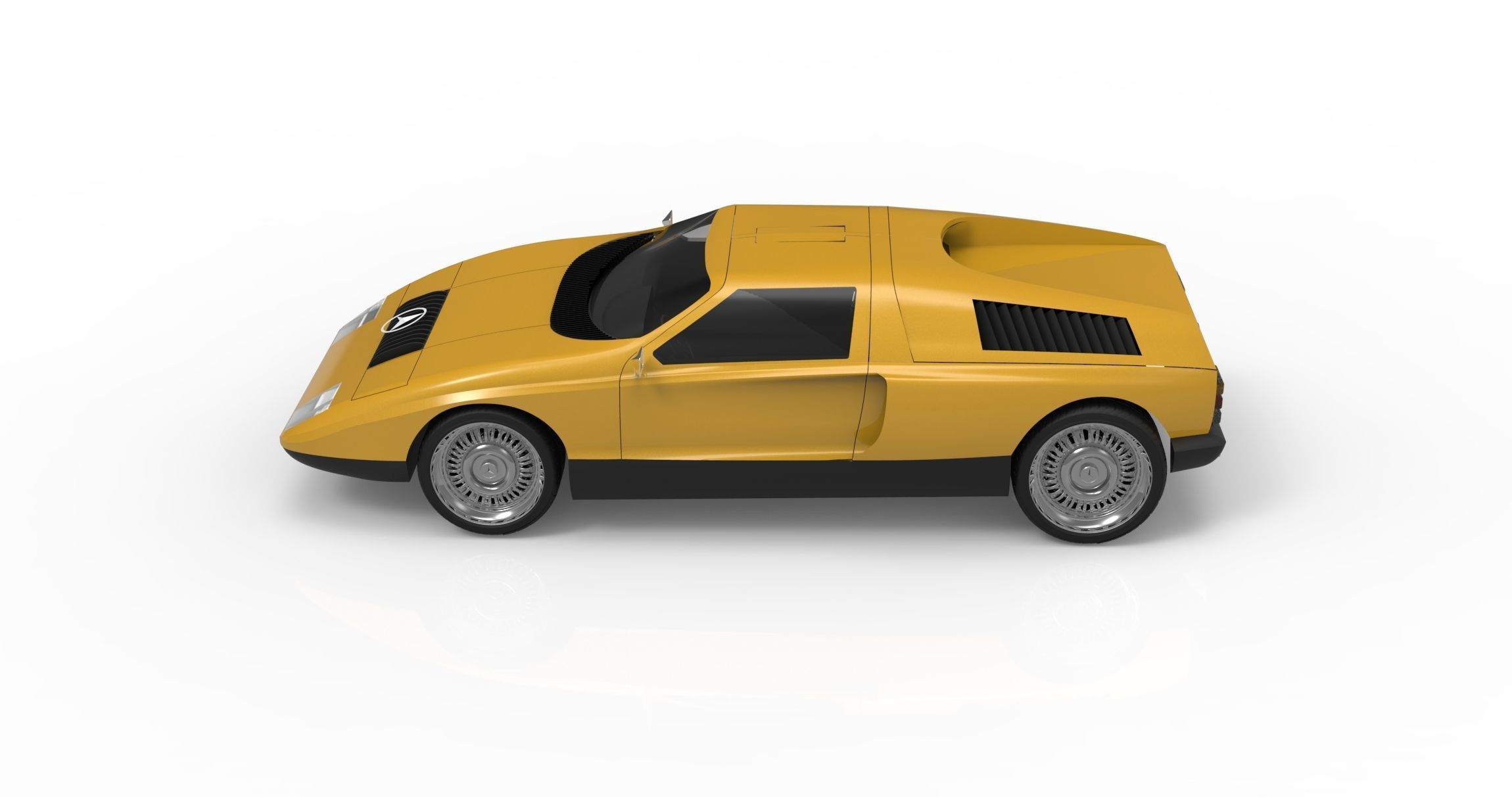 C-111 Second Generation Mercedes Low-poly 3D model_3