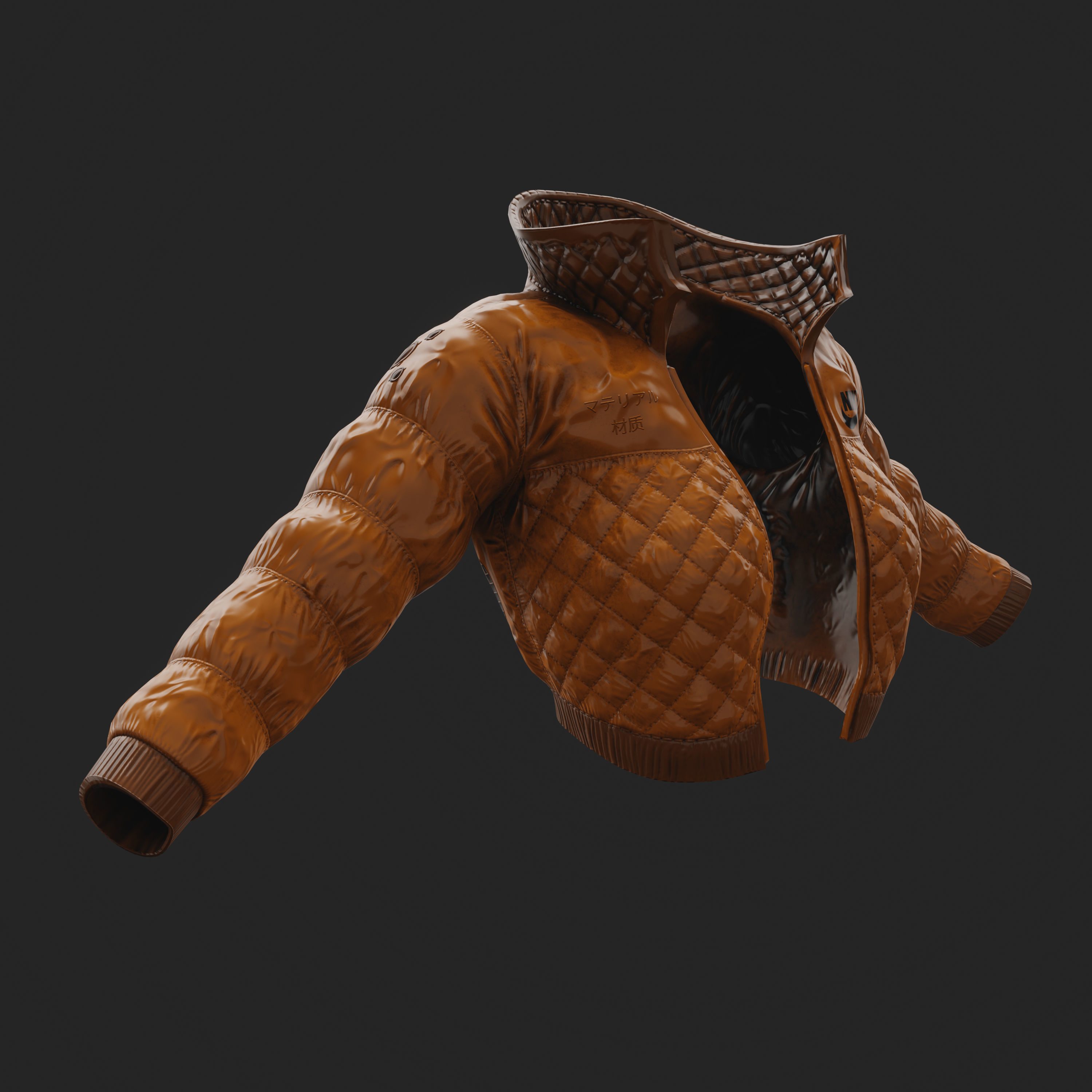 Glossy jacket in a semi-futuristic style in different colours Low-poly 3D model_17