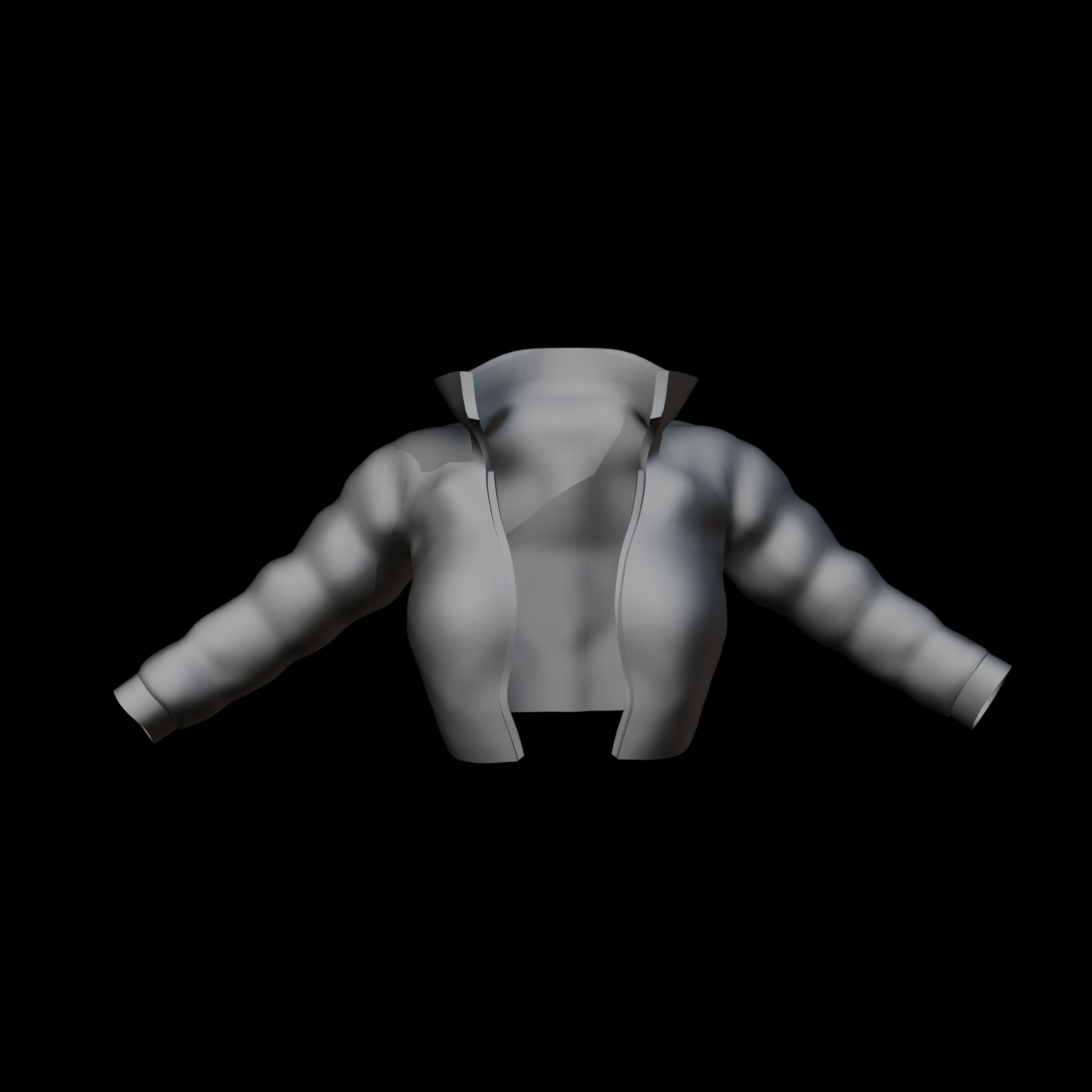 Glossy jacket in a semi-futuristic style in different colours Low-poly 3D model_24