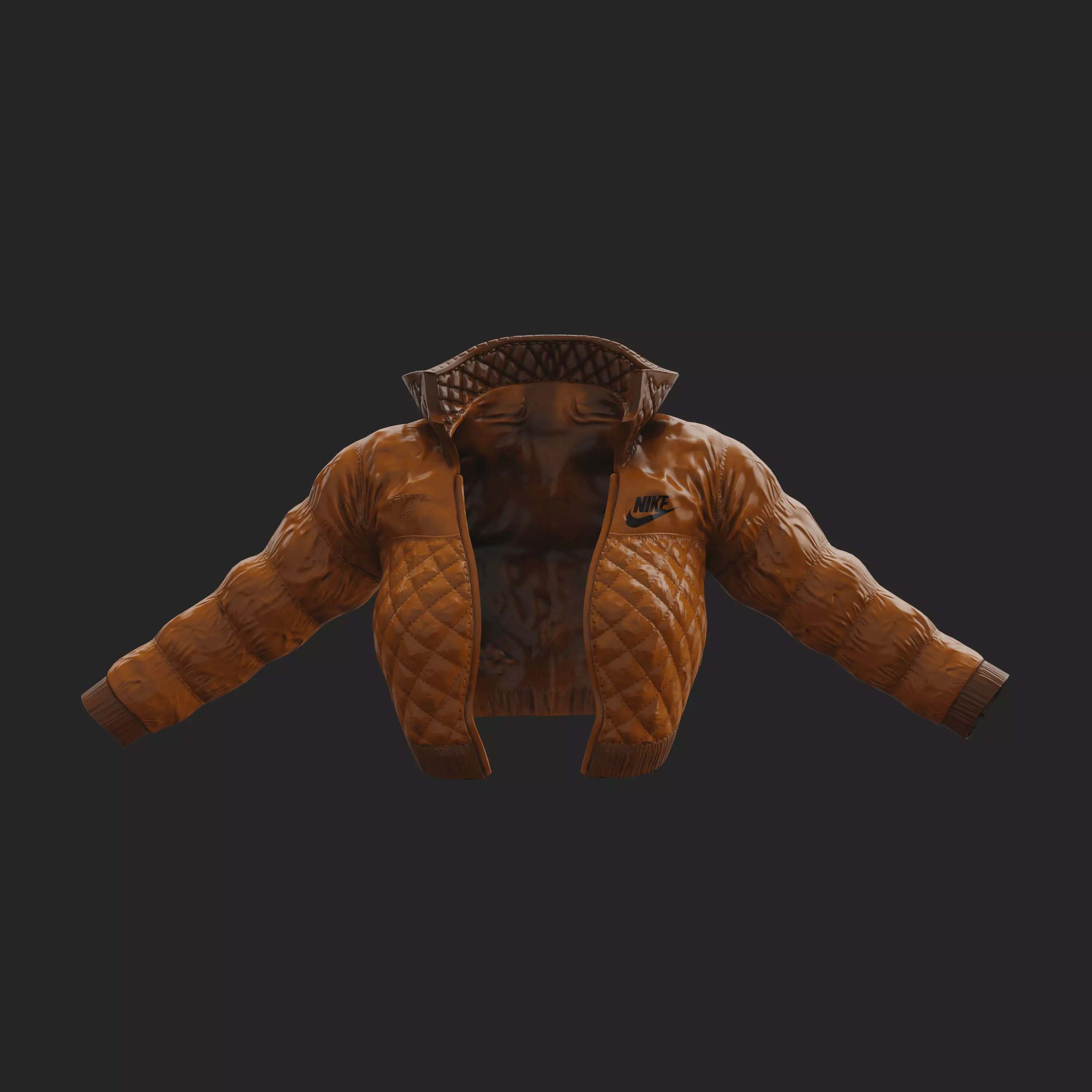 Glossy jacket in a semi-futuristic style in different colours Low-poly 3D model_0