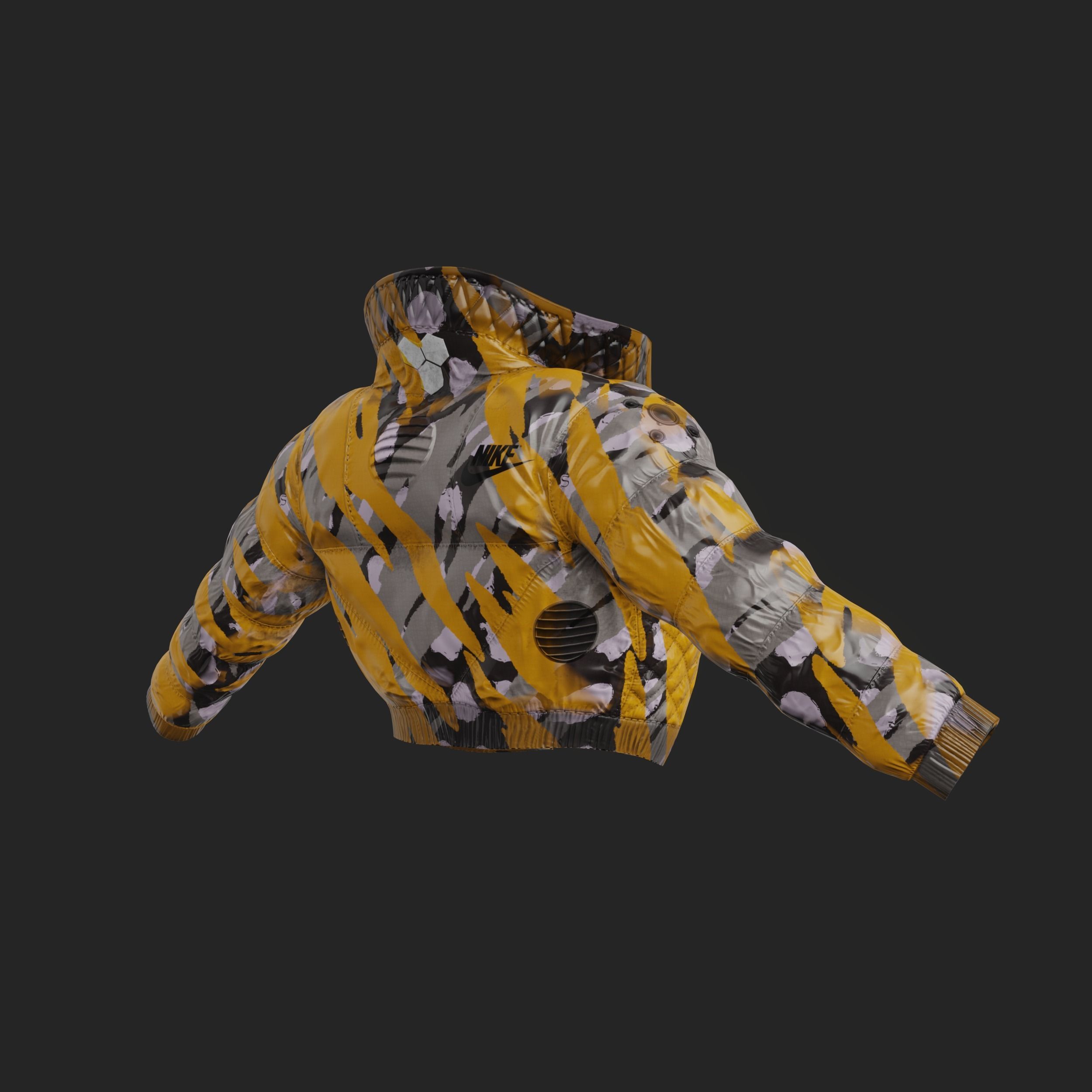 Glossy jacket in a semi-futuristic style in different colours Low-poly 3D model_5