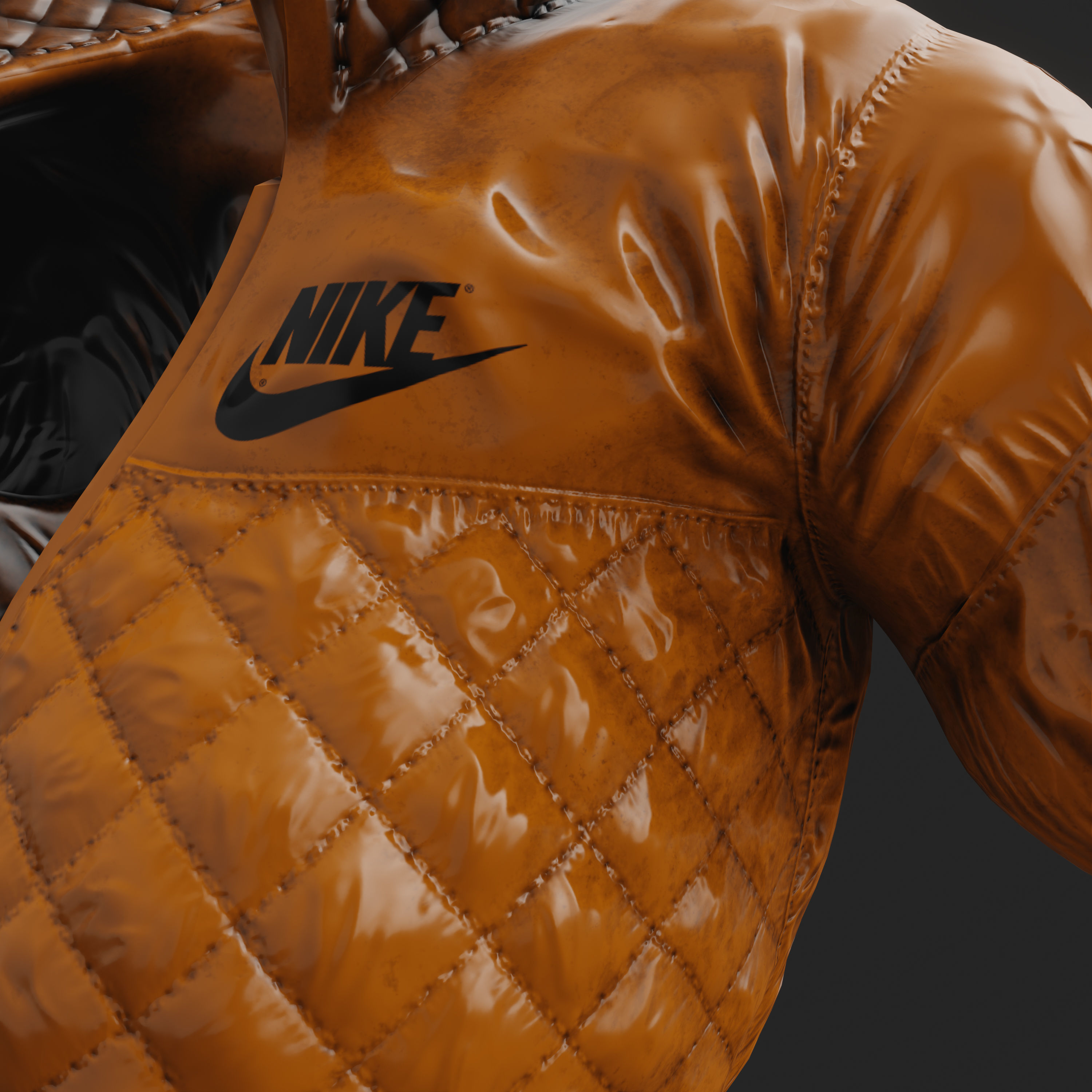 Glossy jacket in a semi-futuristic style in different colours Low-poly 3D model_13