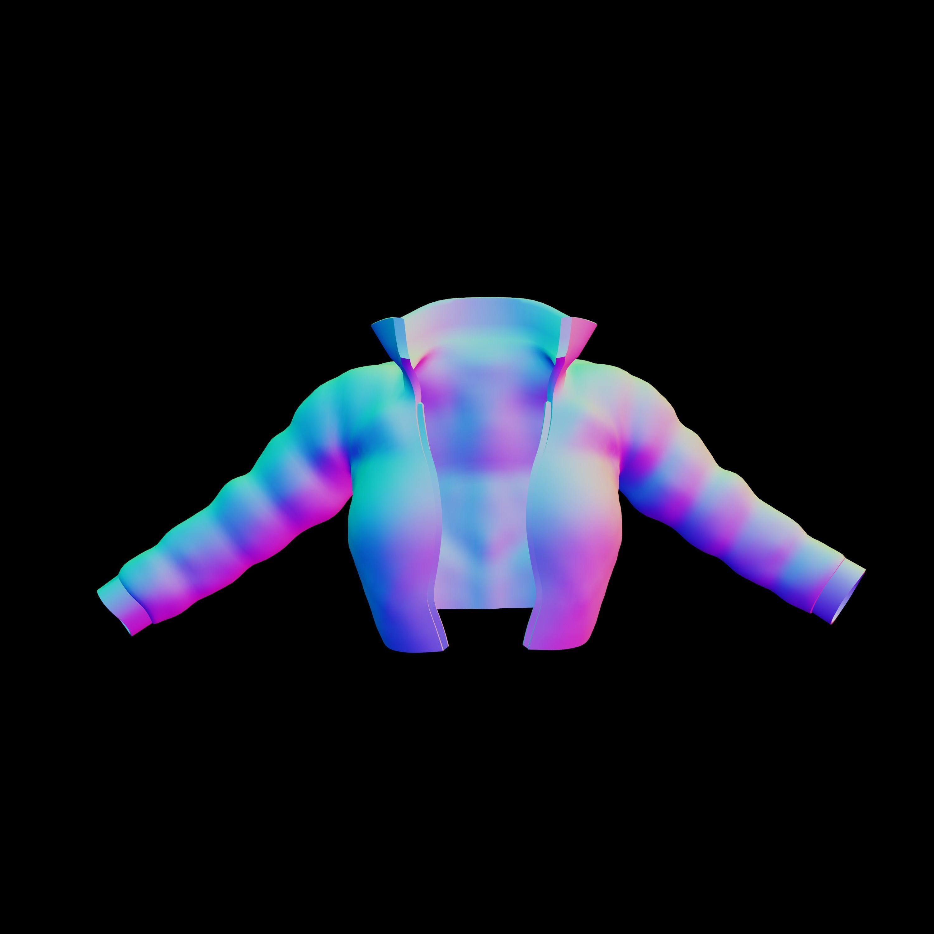 Glossy jacket in a semi-futuristic style in different colours Low-poly 3D model_21