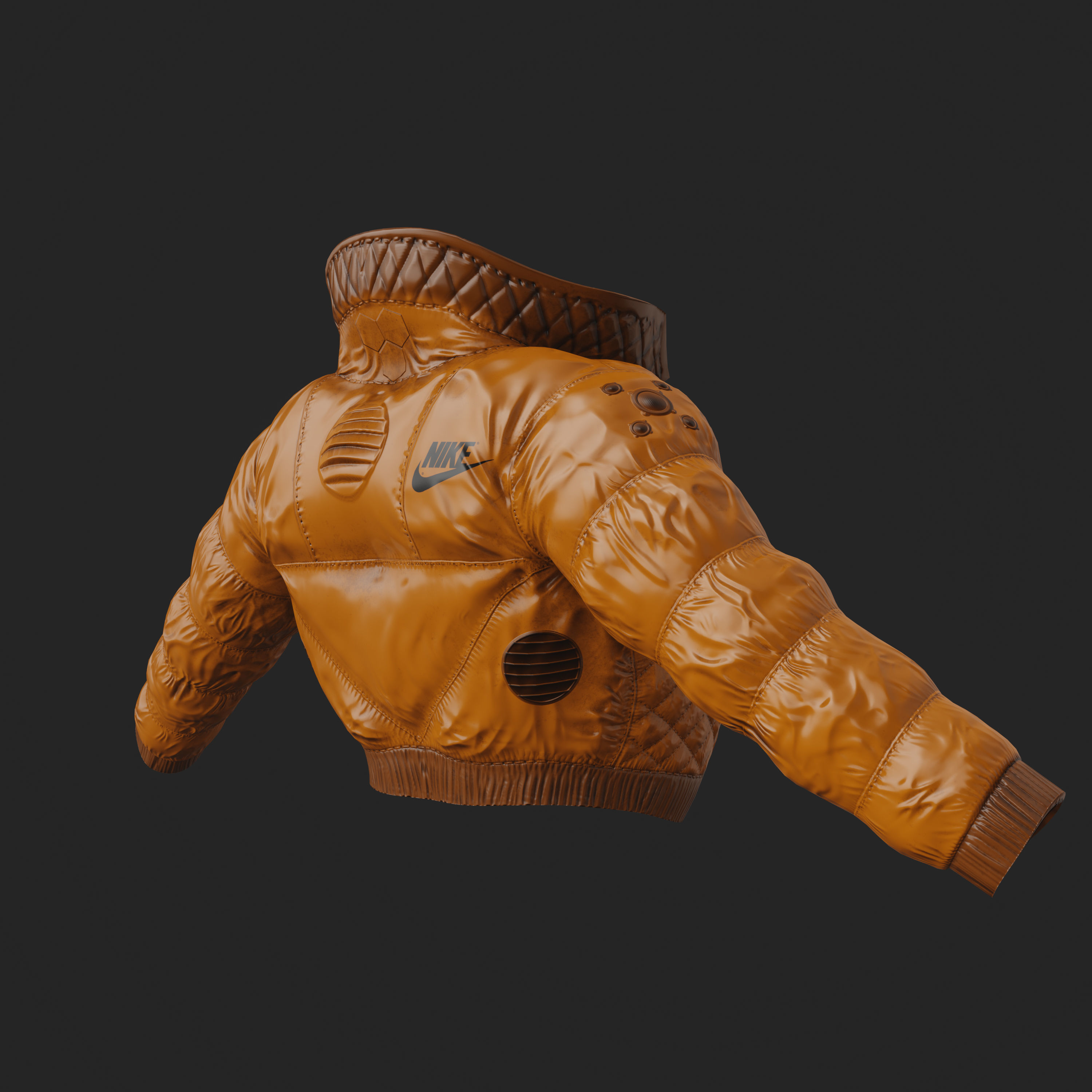 Glossy jacket in a semi-futuristic style in different colours Low-poly 3D model_12