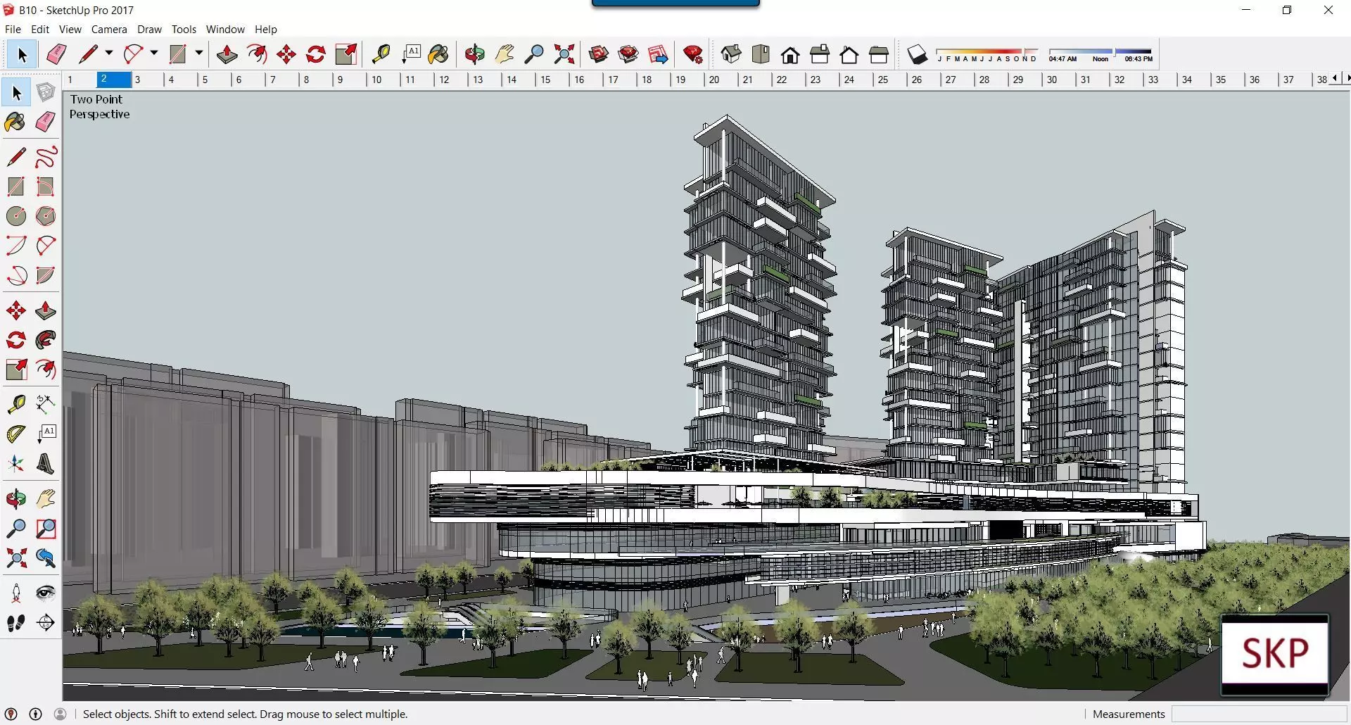 Sketchup Commercial Complex B10 3D model_0