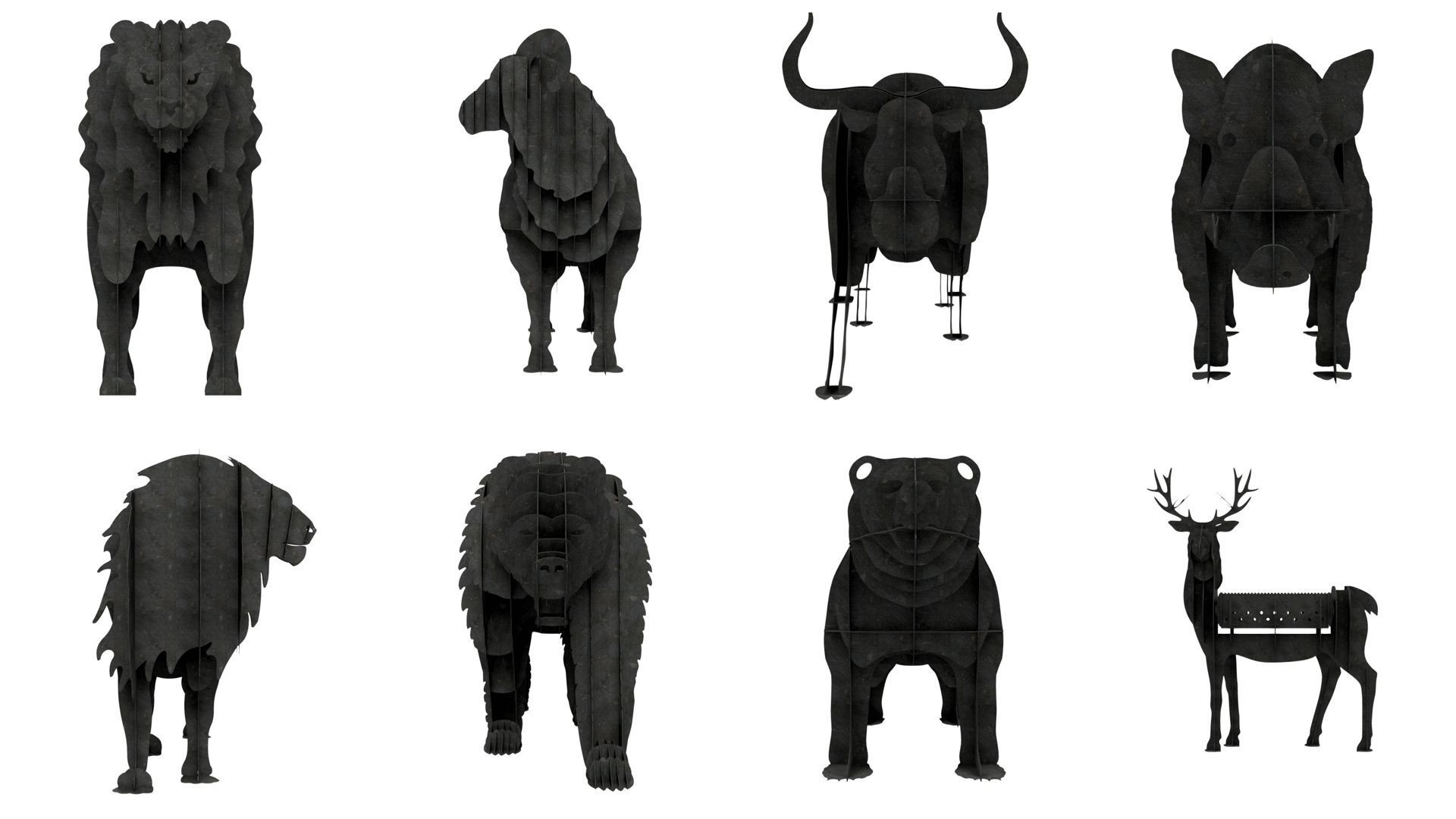 Braziers in the form of animals 3D Model Collection_1