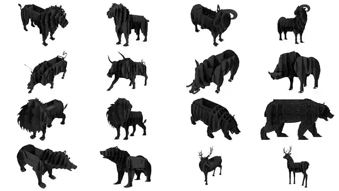 Braziers in the form of animals 3D Model Collection