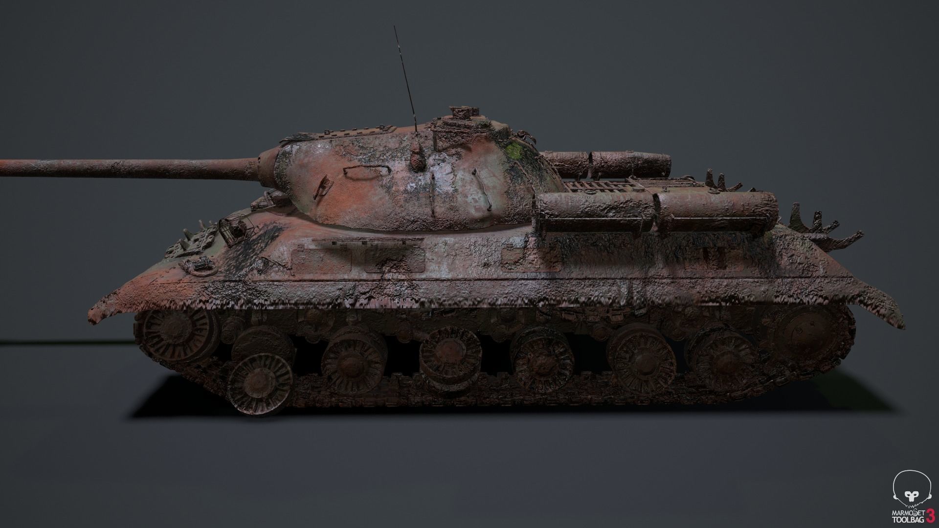 Tank IS 3M Destroyed 3D model_21