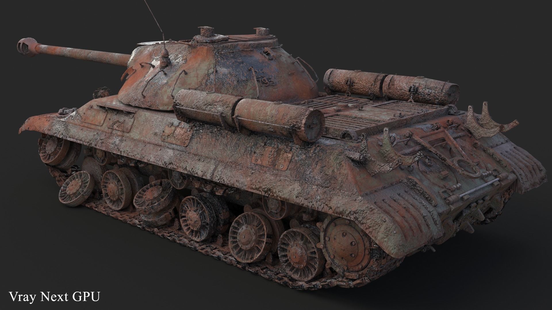 Tank IS 3M Destroyed 3D model_7