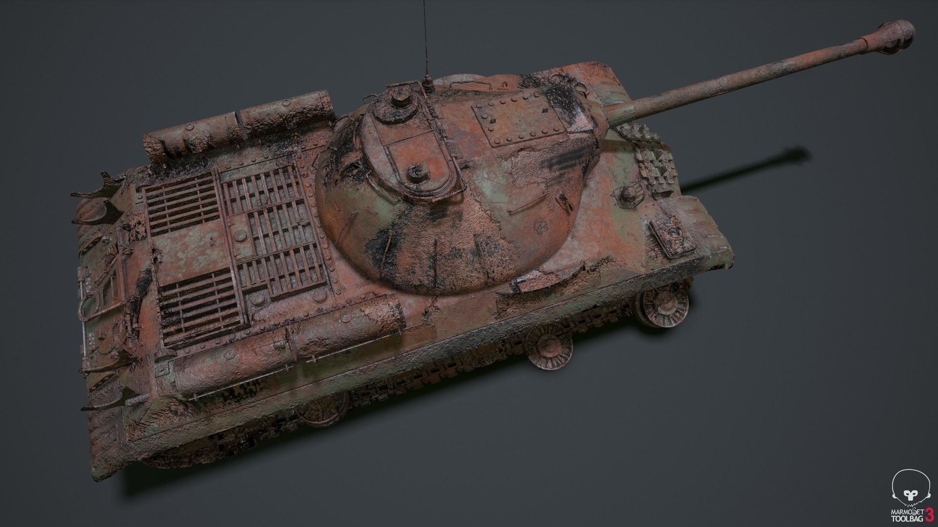 Tank IS 3M Destroyed 3D model_24