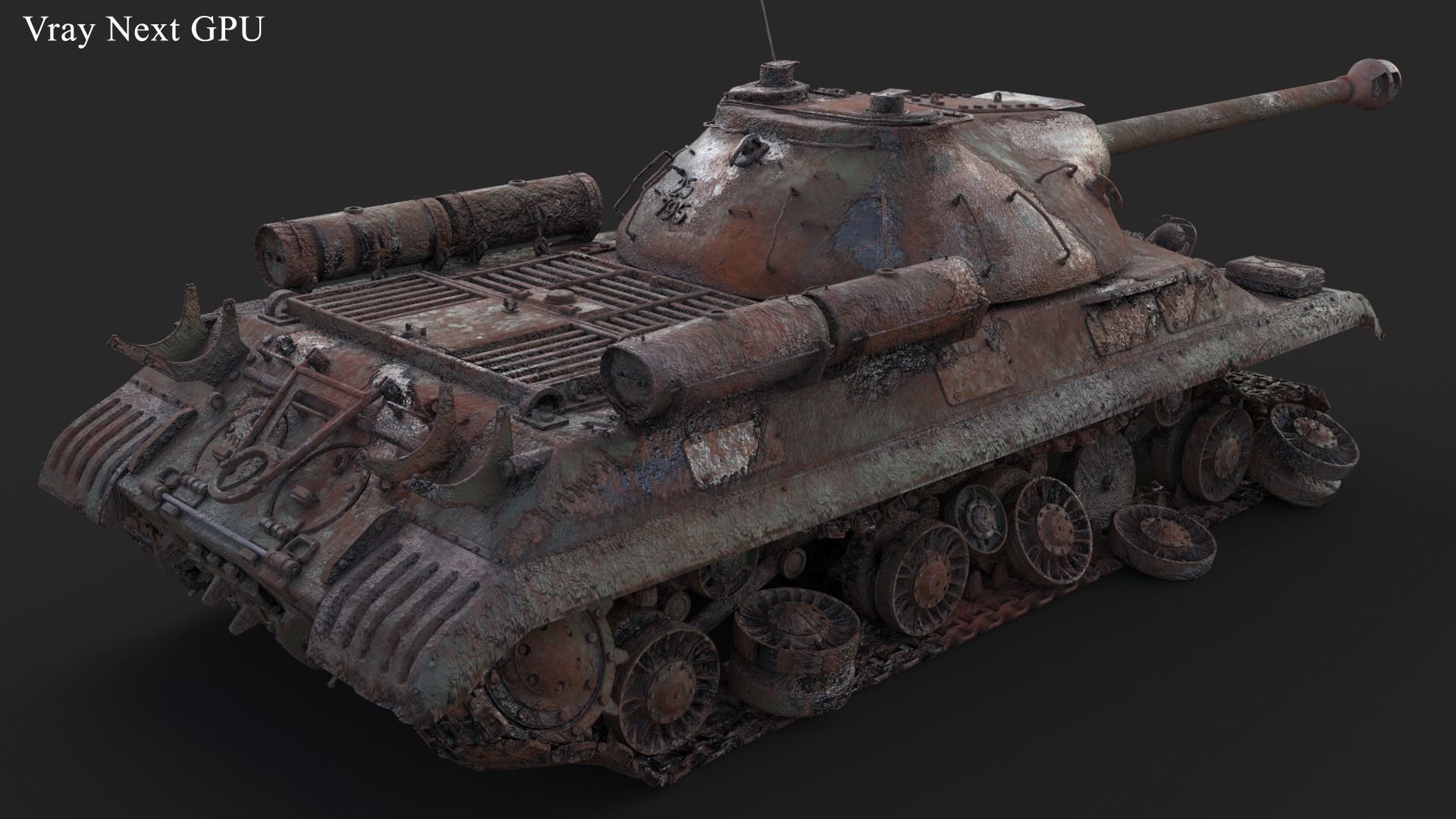 Tank IS 3M Destroyed 3D model_8