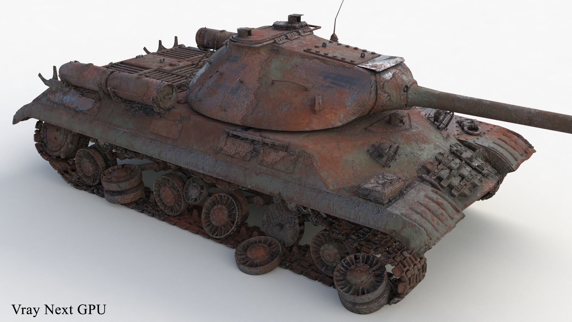 Tank IS 3M Destroyed 3D model_14