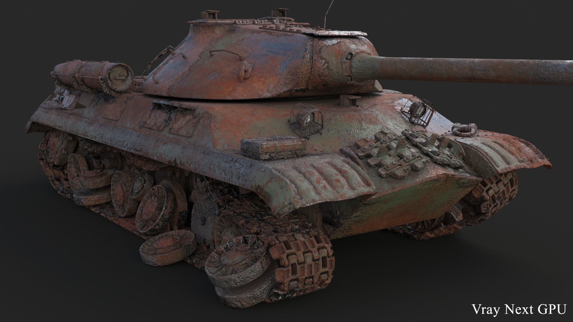 Tank IS 3M Destroyed 3D model_9