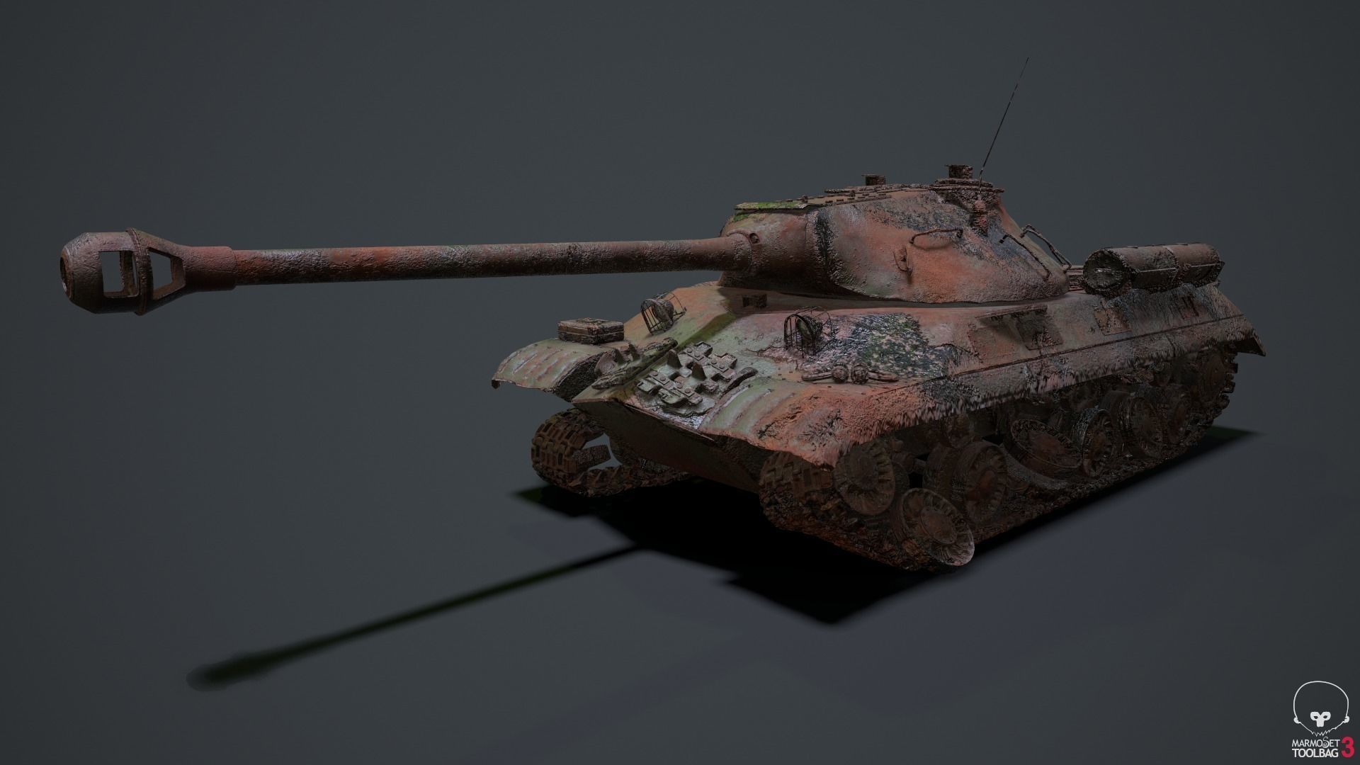 Tank IS 3M Destroyed 3D model_20