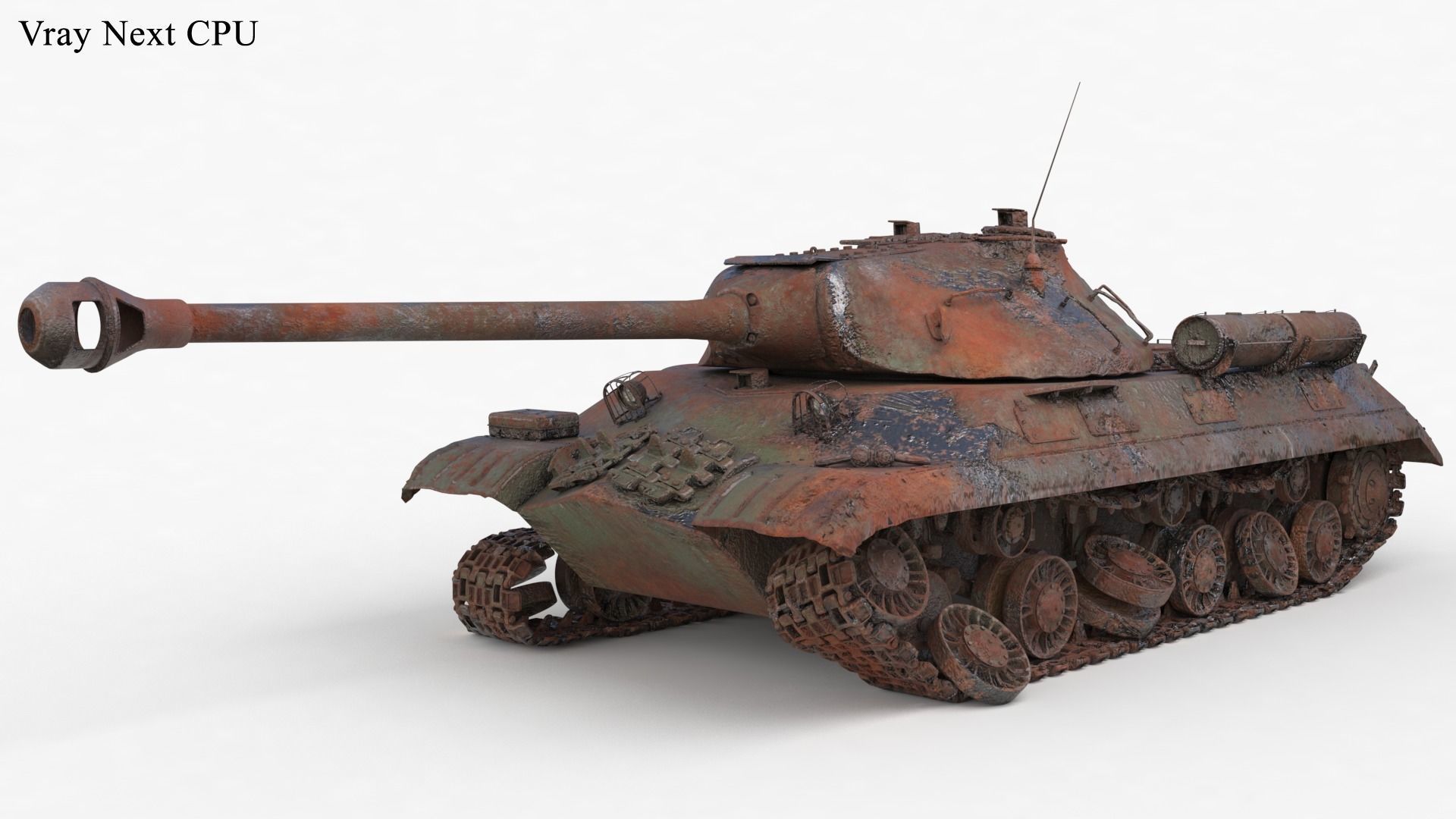 Tank IS 3M Destroyed 3D model_4