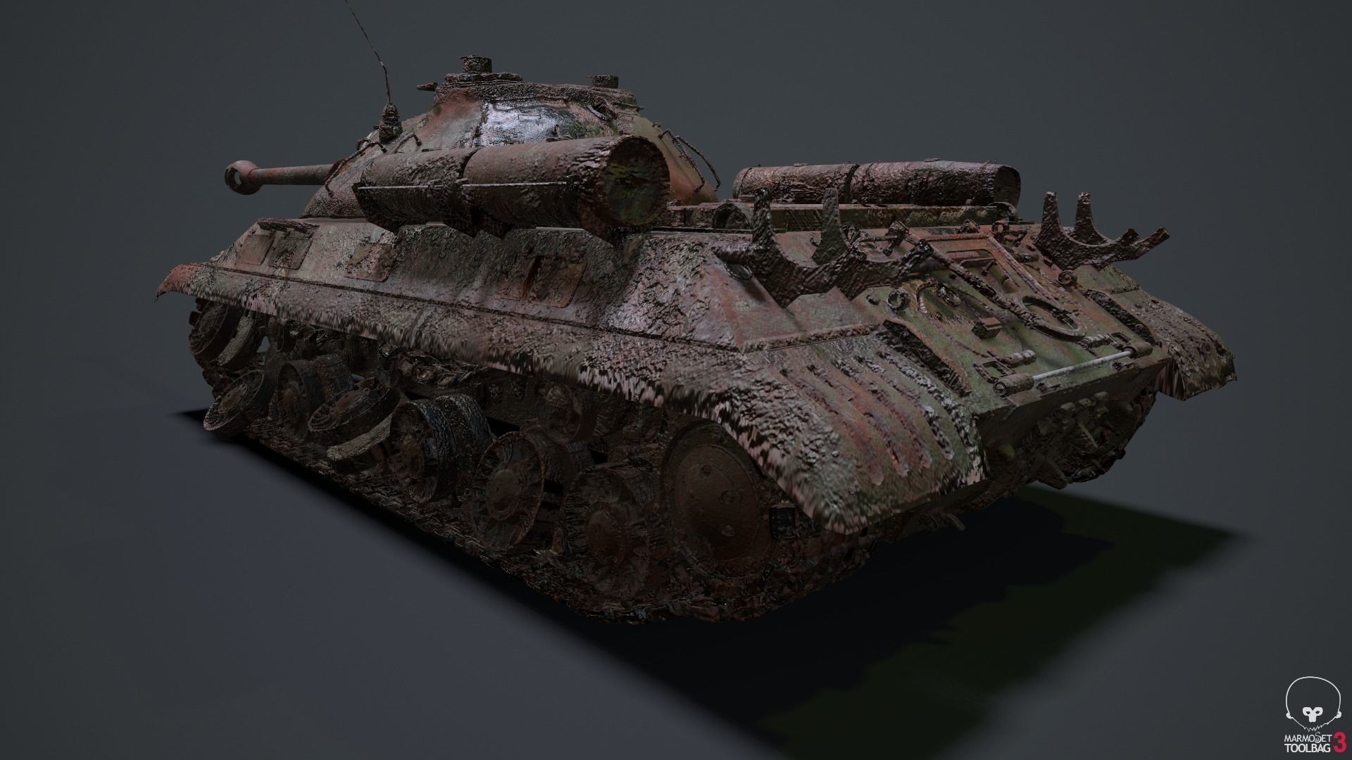 Tank IS 3M Destroyed 3D model_22