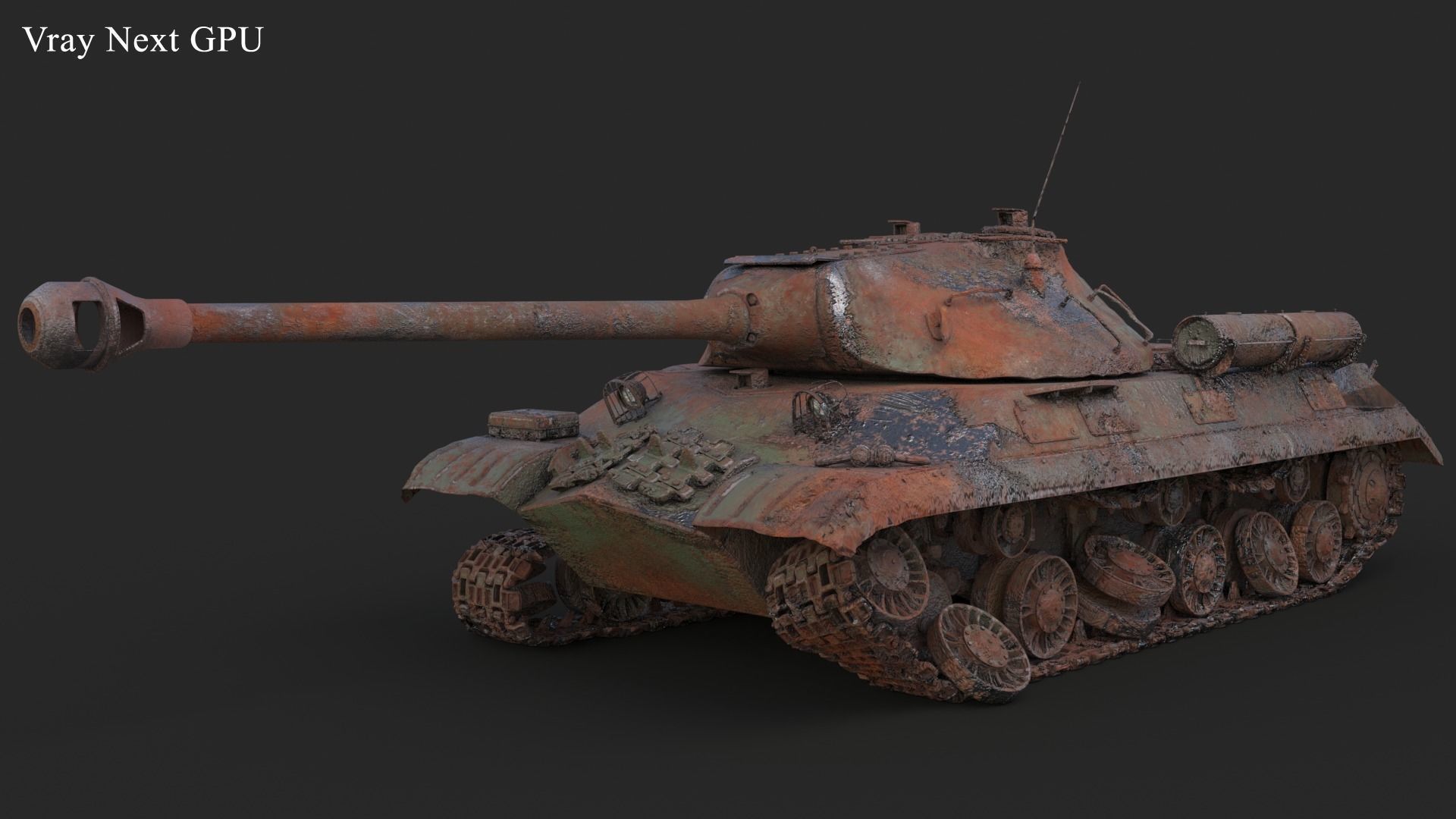 Tank IS 3M Destroyed 3D model_6