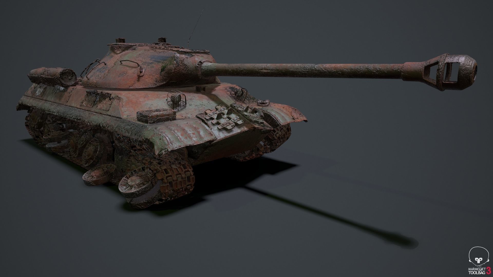 Tank IS 3M Destroyed 3D model_23