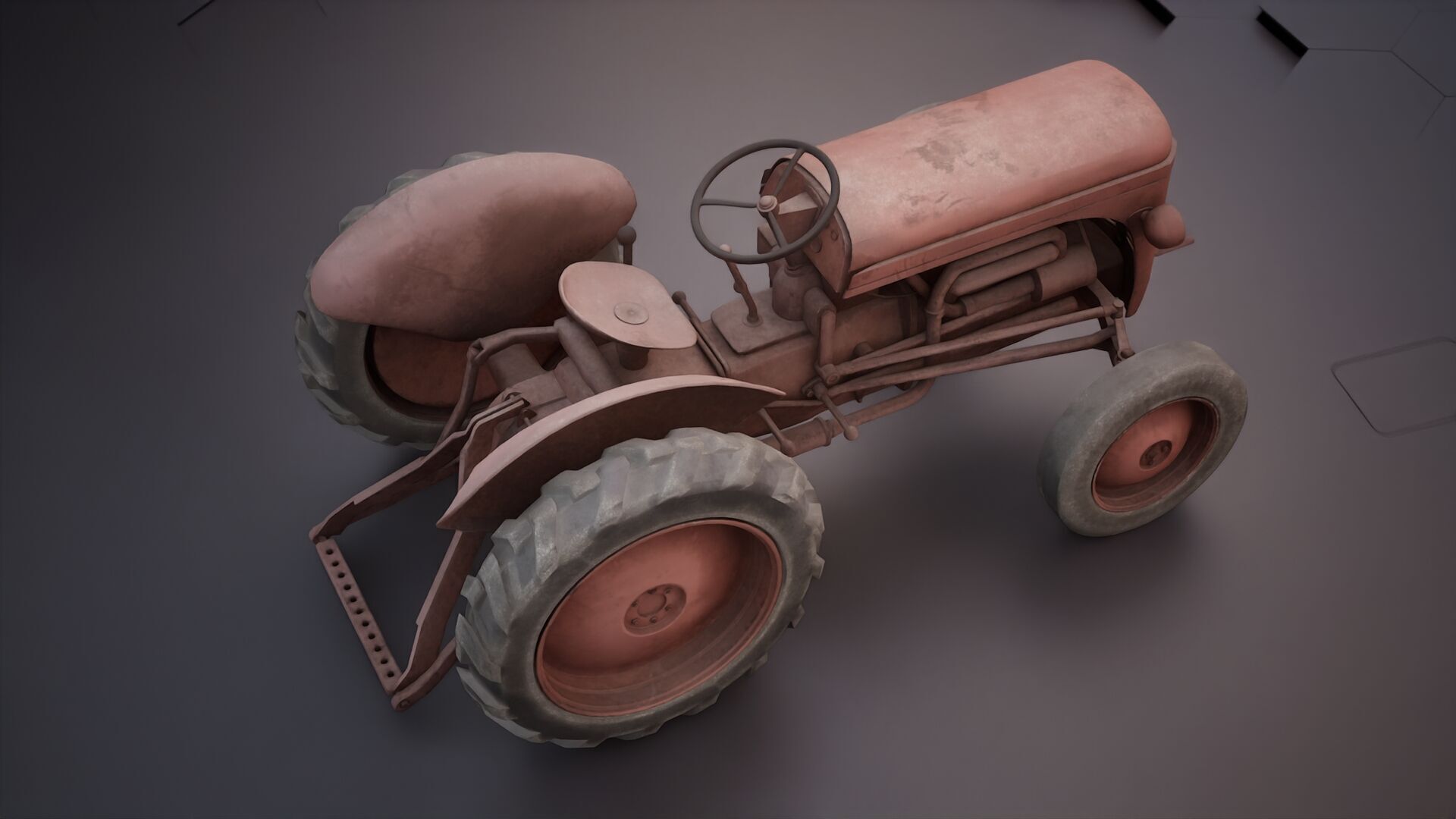 Old Tractor 3D model_4