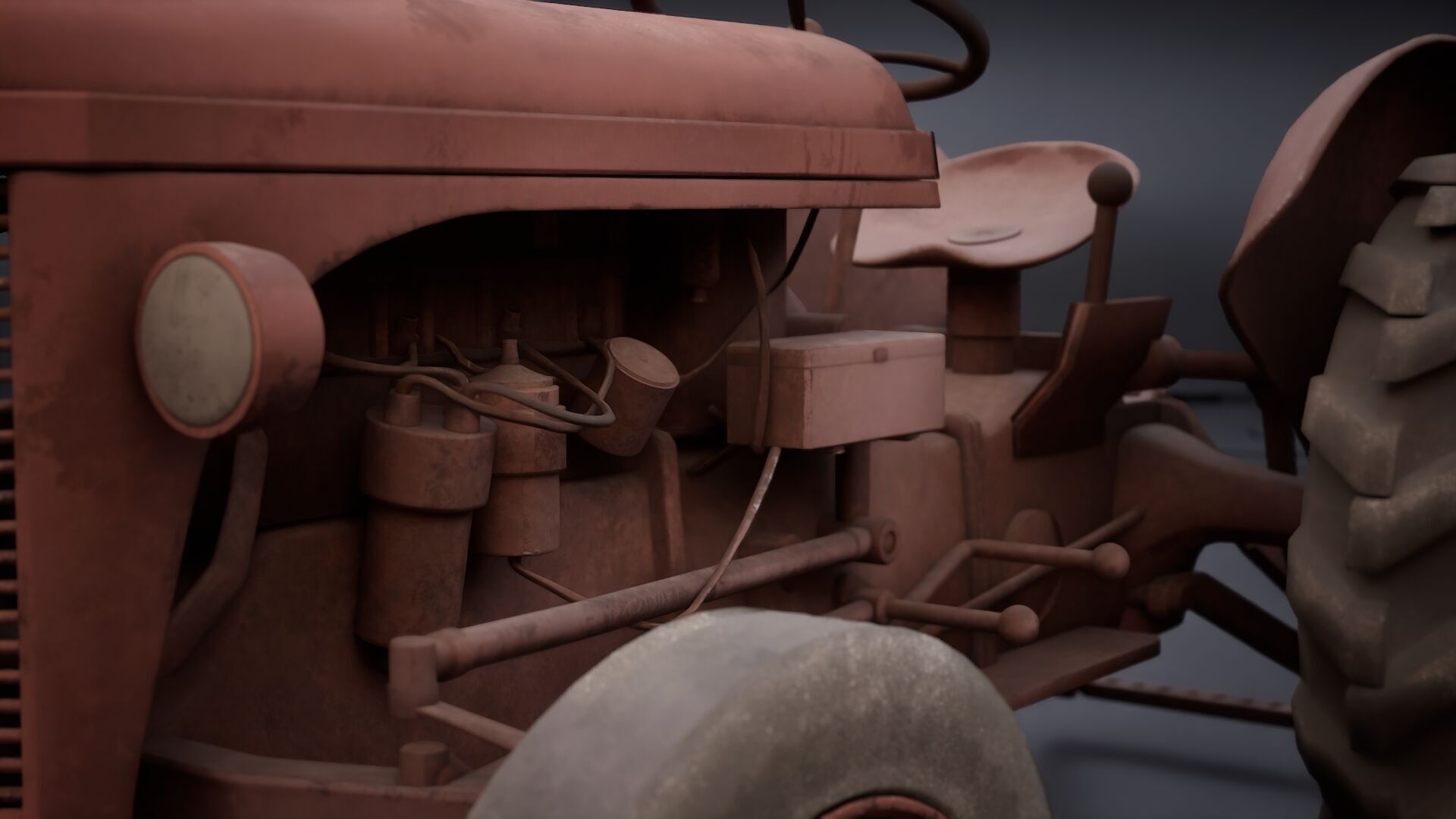 Old Tractor 3D model_5