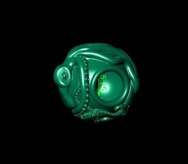 octopus charm 3D print model_37