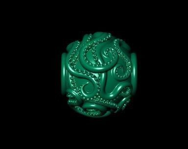 octopus charm 3D print model_40